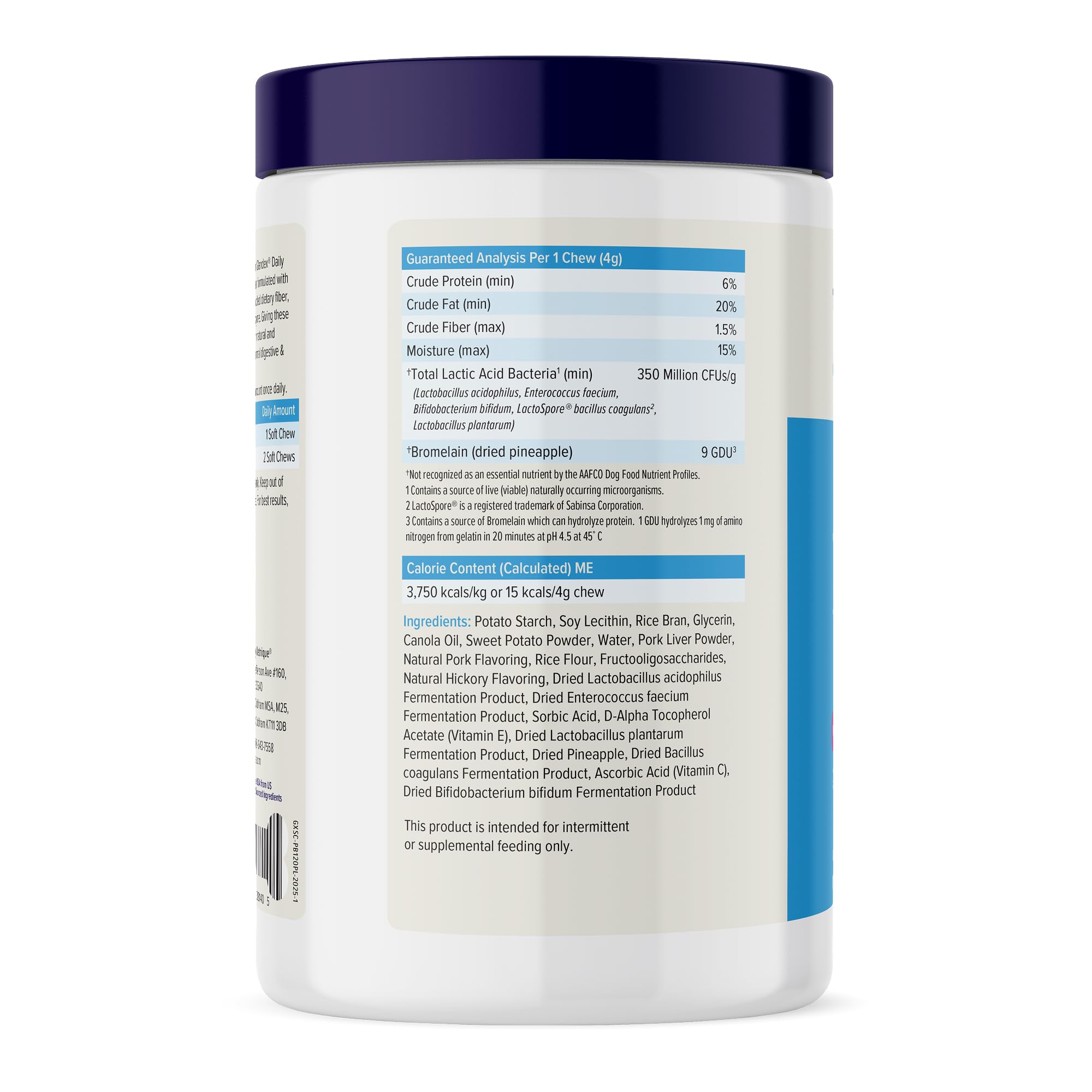 Vetnique Glandex Daily Probiotics for Dogs with Prebiotics to Support Gut Health with Fiber and Digestive Enzymes, Probiotic Che