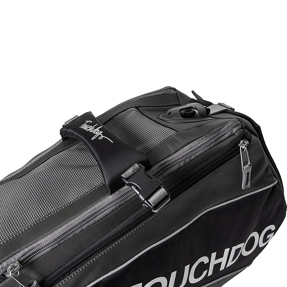 Touchdog 'Modern-Glide' Airline Approved Water-Resistant Sporty Travel Fashion Pet Dog Carrier, One Size, Jet Black