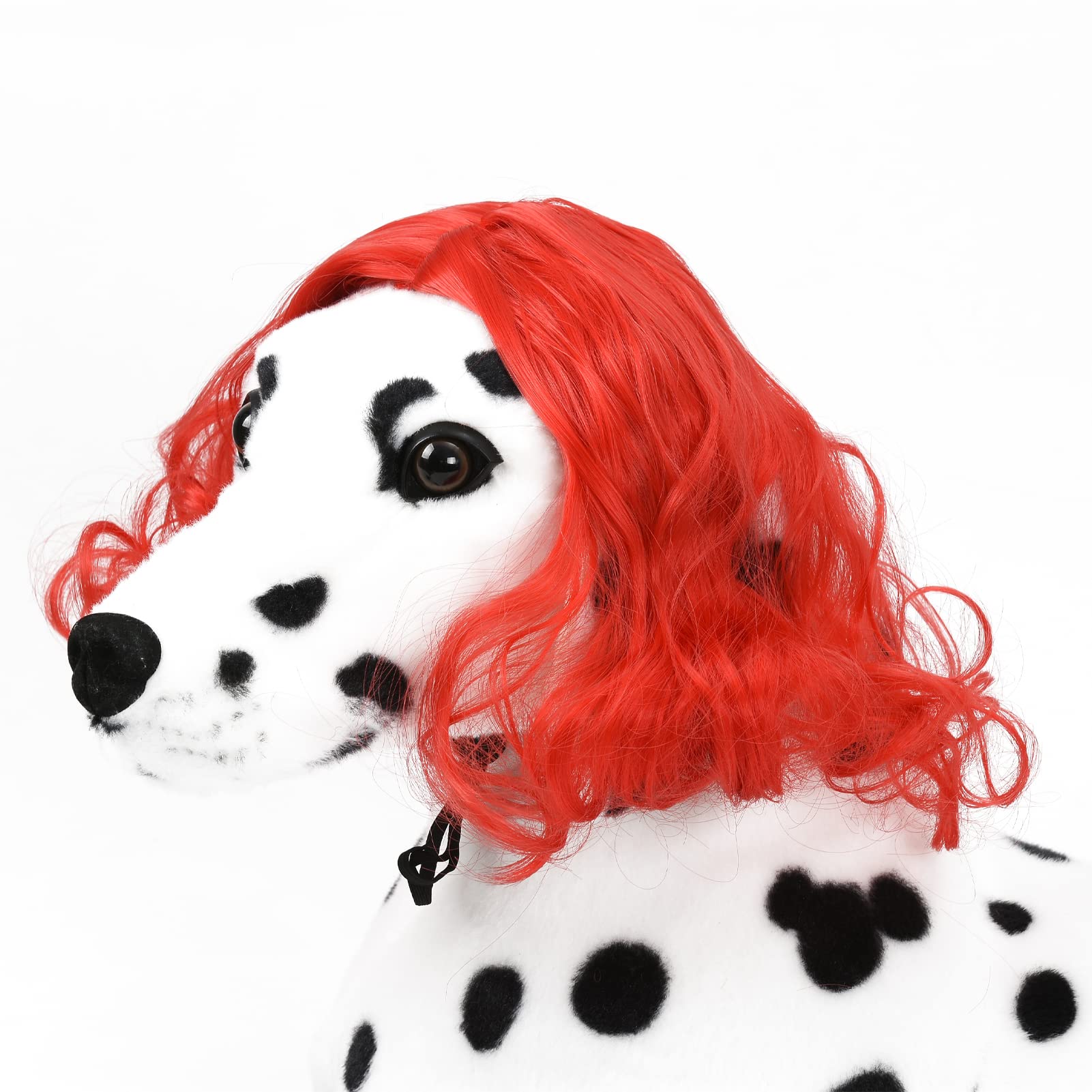 Funny Dog Cat Cosplay Wig, Pet Wigs For Halloween, Christmas, Parties, Festivals, Dog Wigs For Small Medium And Large Dogs (Wine Red)