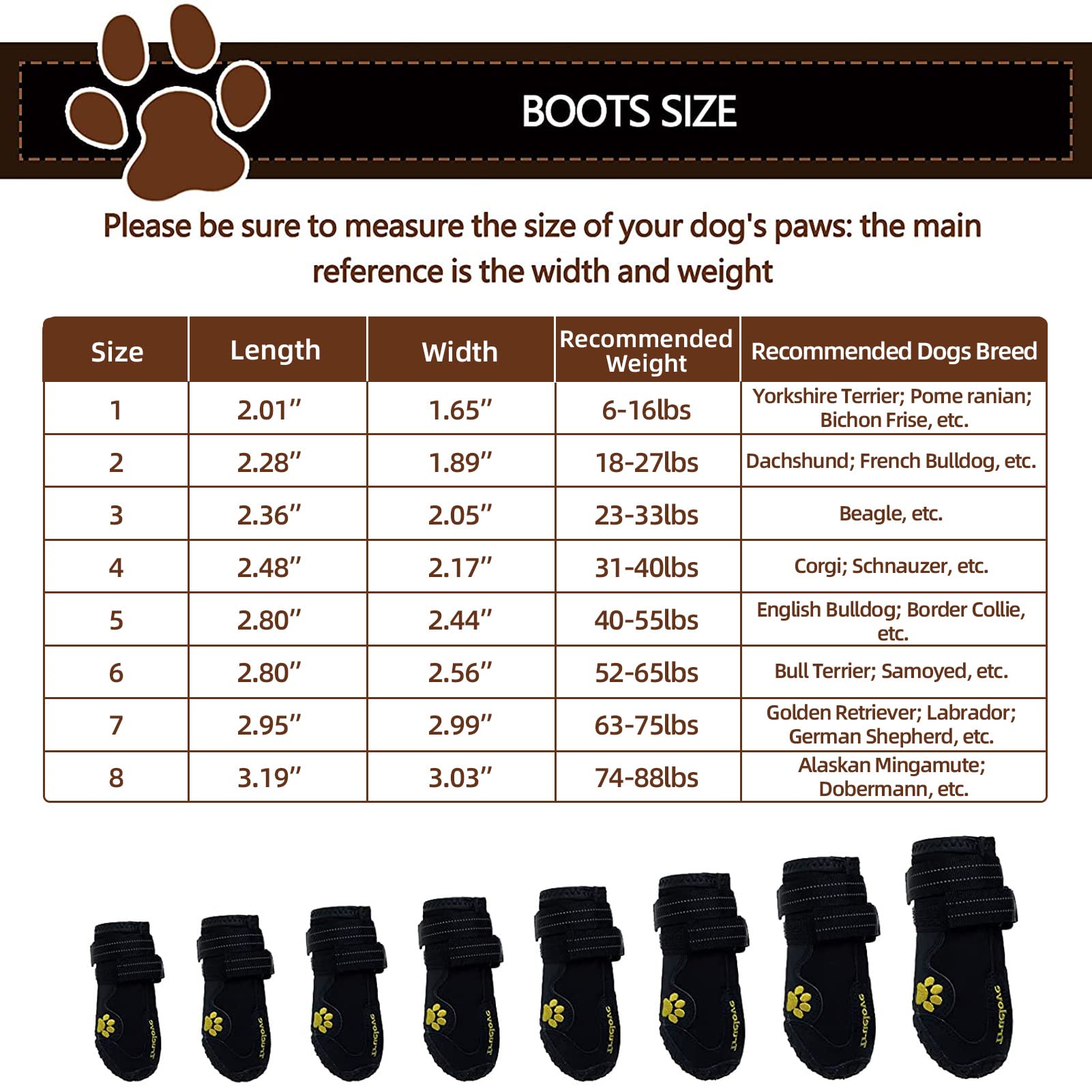 Expawlorer Dog Shoes For Large Dogs,Dog Boots & Paw Protectors For Winter With Anti-Slip Rugged Sole,Waterproof Dog Booties For Outdoor Snow Rain Days,Dog Shoes For Hot Pavement,Hiking Walking (Black)