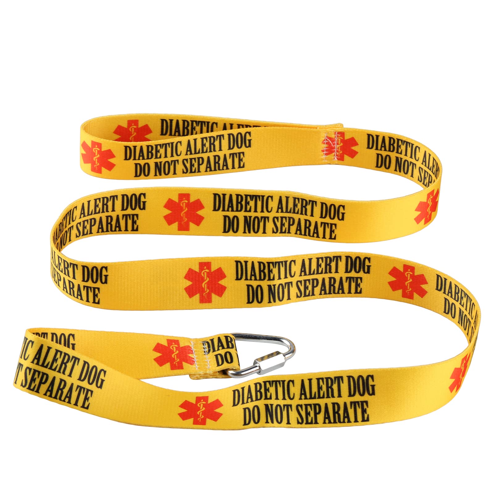 Blupark Emergency Medical Alert Dog Leash - Diabetic Alert Dog - Do Not Separate - Yellow, 59 Inches