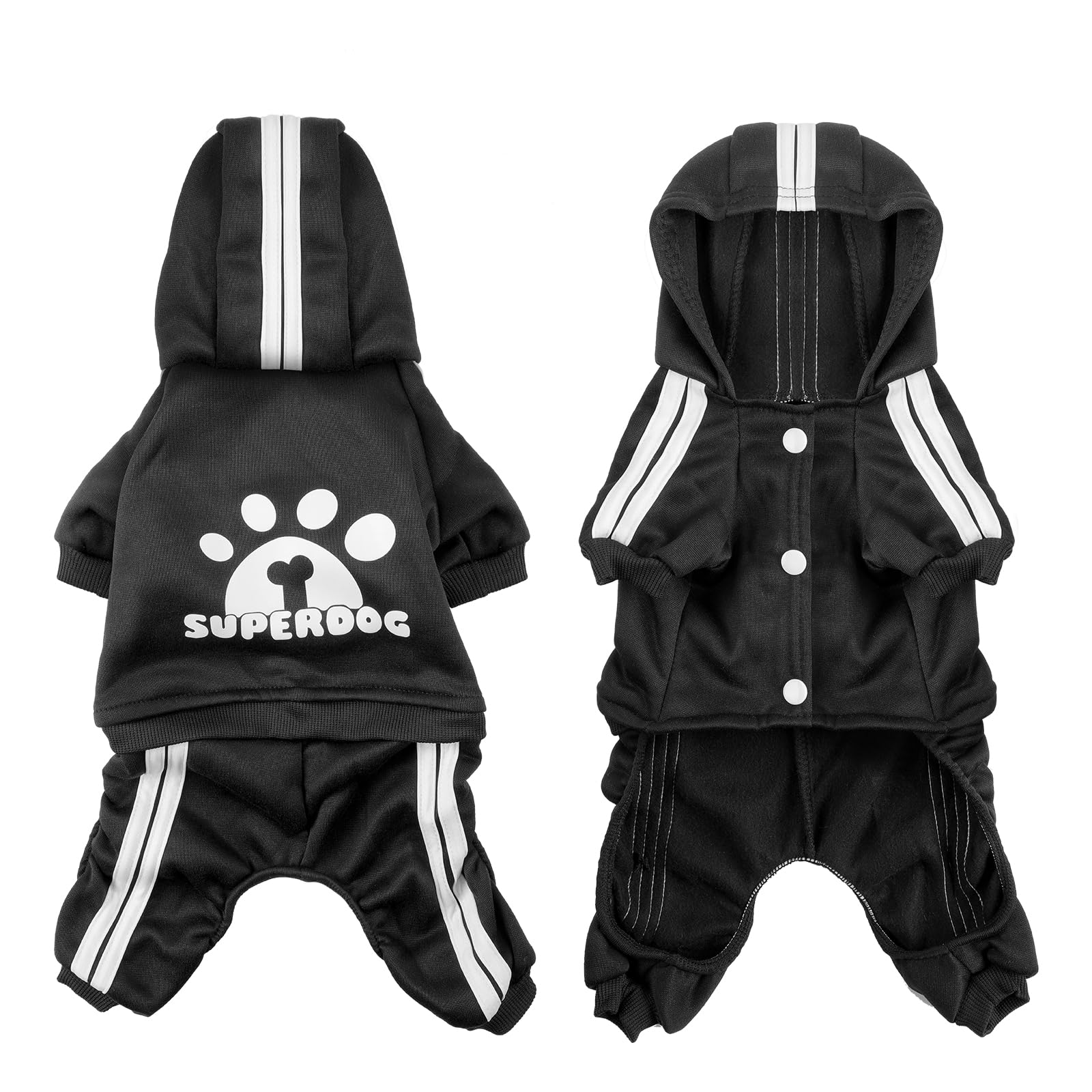 Lontepet Dog Hoodie 4 Legs Jumpsuit For Small Dogs Puppy Clothes Dog Pullover Sweatshirt Cotton Doggie Winter Coat Cat Apparel (