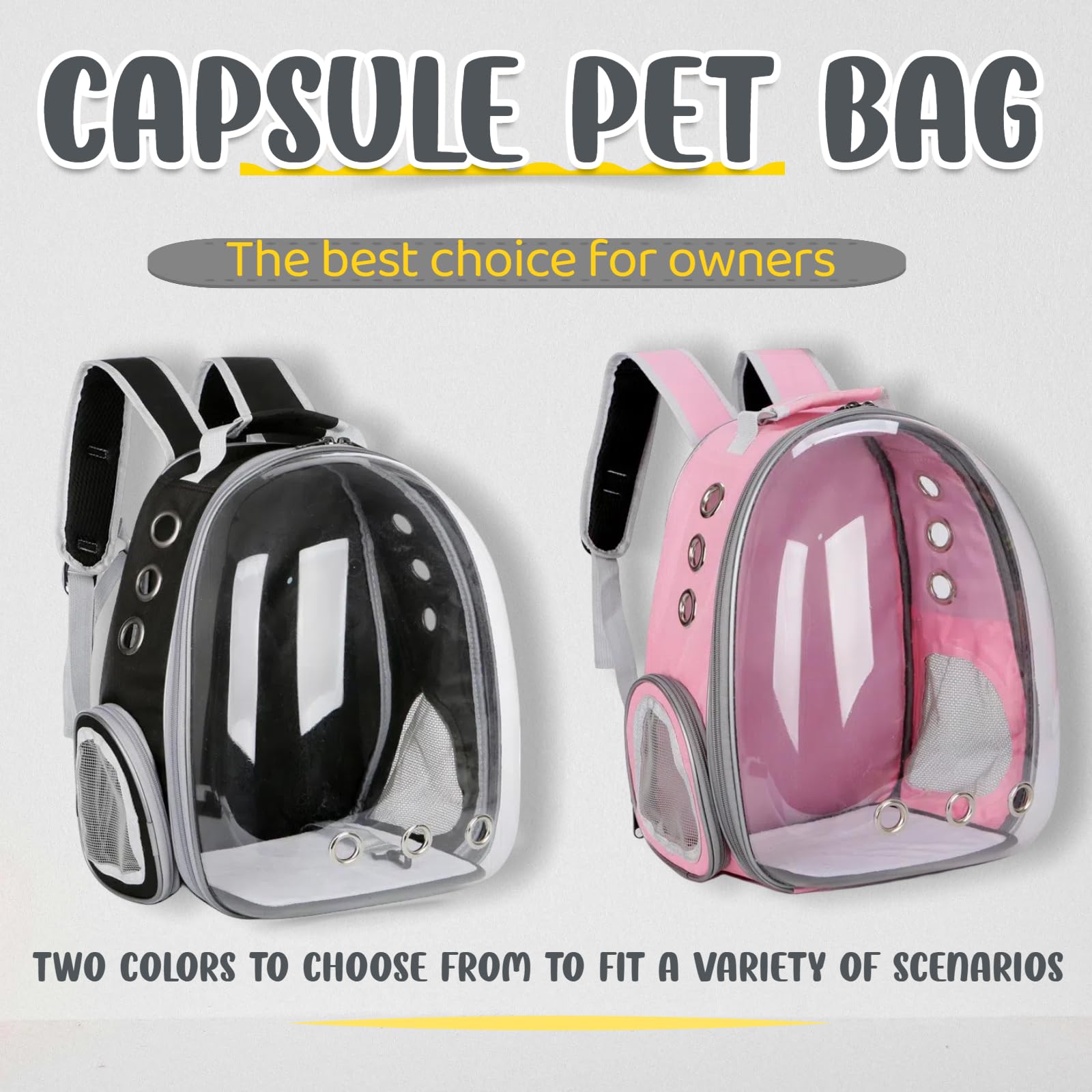 Cat Backpack Bubble, Cats And Dogs Pet Carrier Hard, Suitable For Cats Traveling Cat Bag Carrier, Transparent Outdoor Waterproof