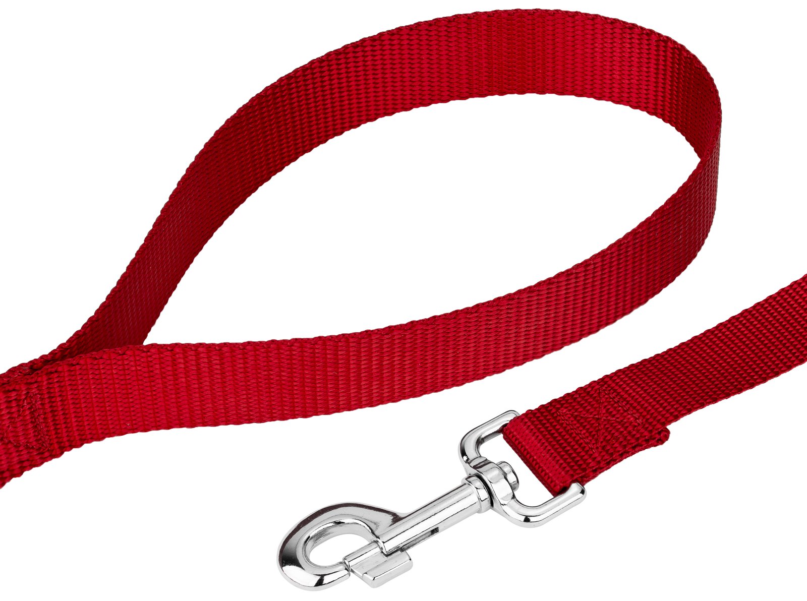 Country Brook Petz - 1 Inch Solid Color Nylon Dog Leash - Durable Clip - Soft Handle (1 Inch Wide, 4 Foot, Red)