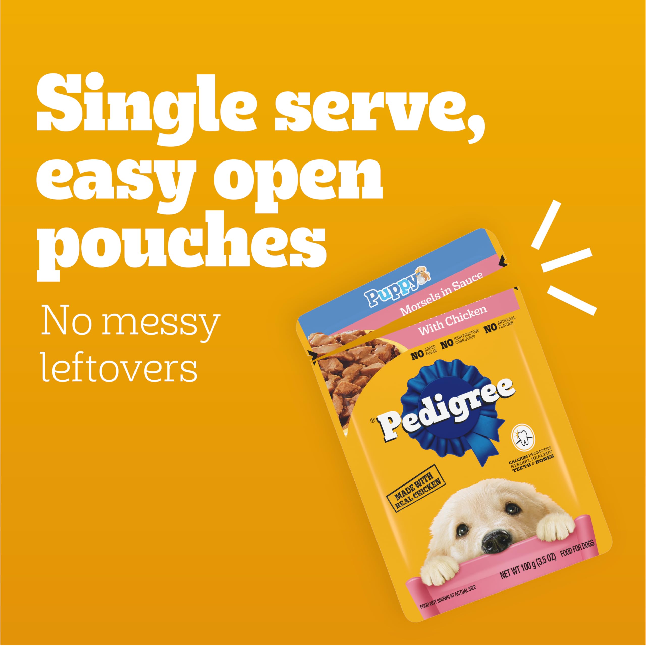 Pedigree Puppy Soft Wet Dog Food, 8-Count Variety Pack, 3.5 oz. Pouches (Pack of 2)