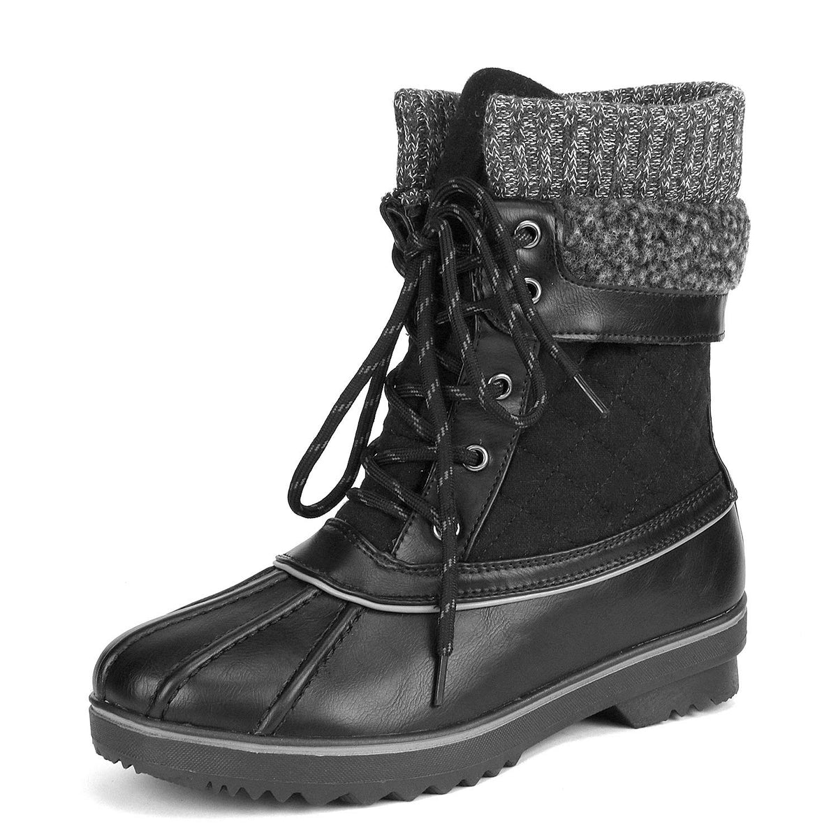 Dream Pairs Womens Monte_01 Black Mid Calf Waterproof Winter Snow Boots Size 12 M Us