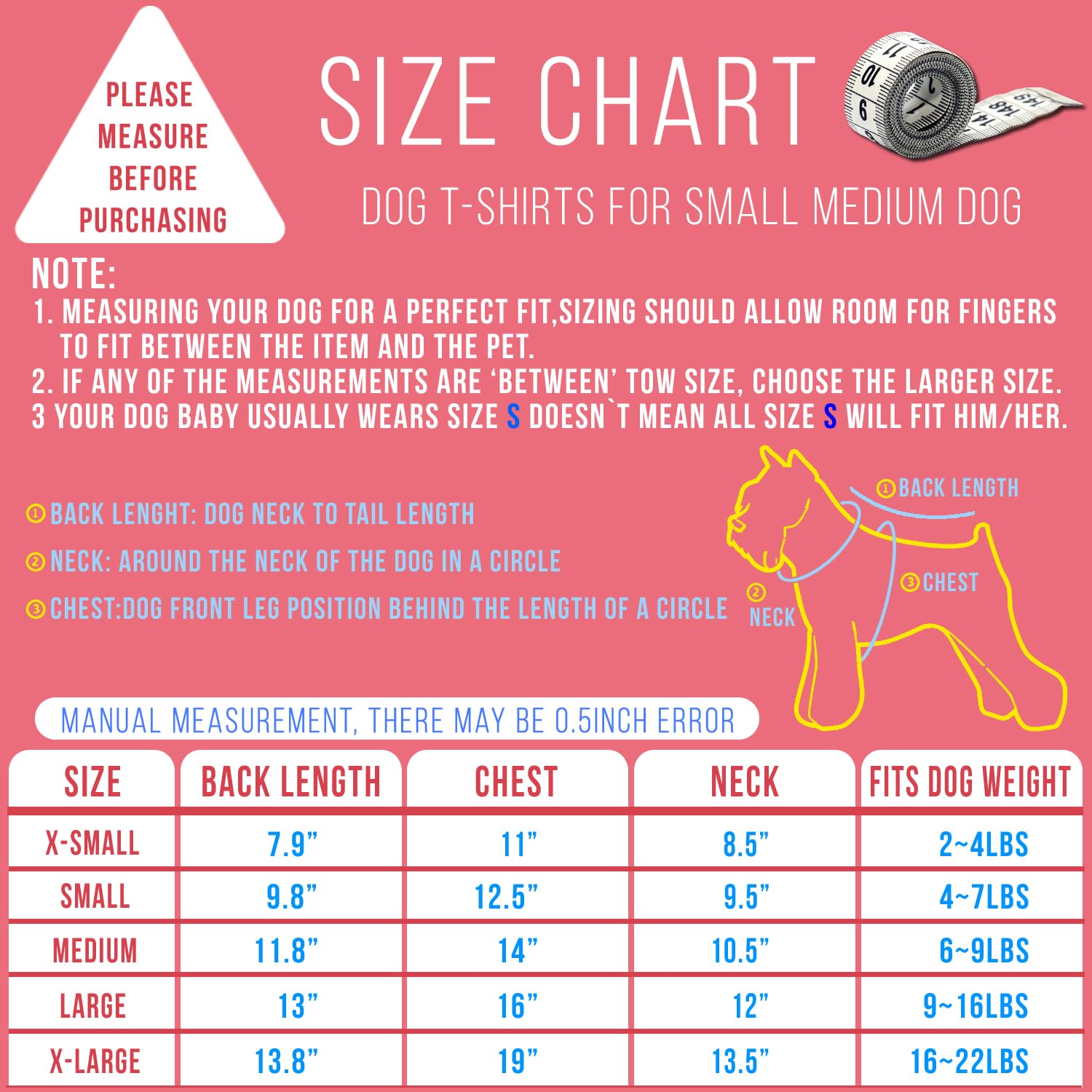 Kingmas 4 Pieces Dog T-Shirt, Breathable Pet Shirts, Puppy Sweatshirt Dog Clothes Outfit Apparel Coats For Small Medium Dogs Cats (Blue, Green, Red, Orange) - Small