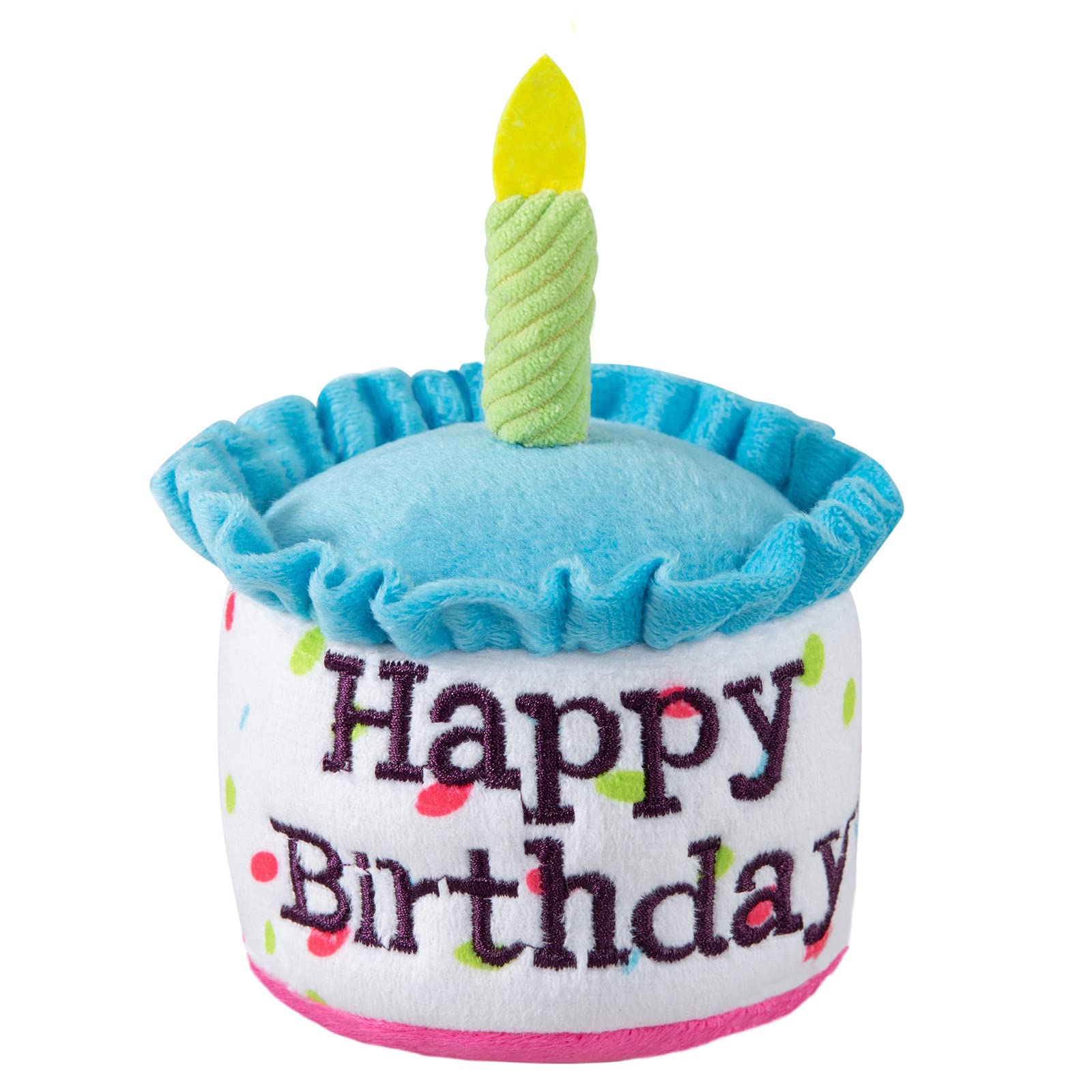 Ushang Pet Dog Birthday Cake Toy, Happy Birthday Cake Shaped Squeaky Dog Toys For Small & Medium Dogs Funny Dogs Gifts Plush Dog