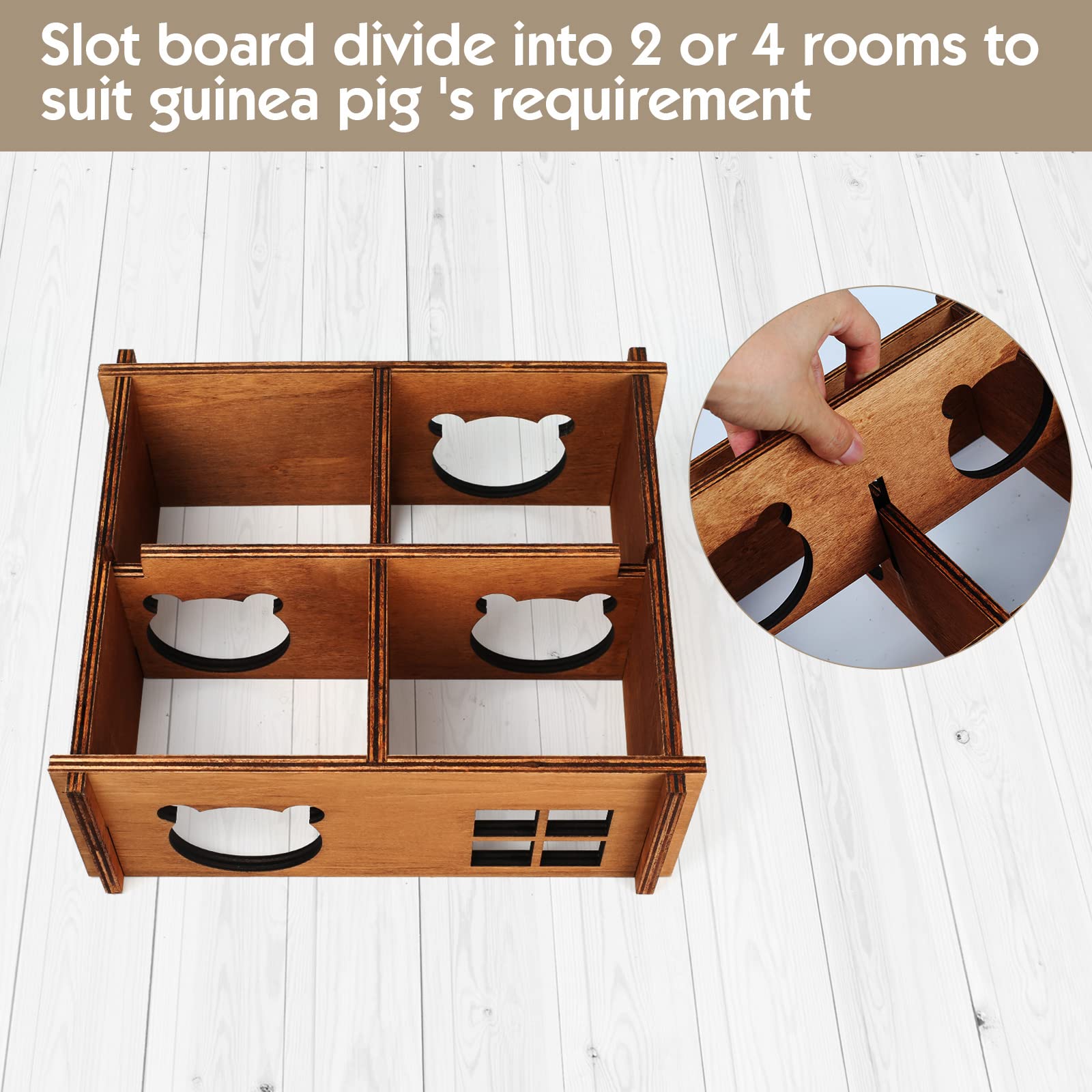 Hamster Multi Chamber Maze Hideout: Wooden Maze Tunnel House Exploring Toys For Hamster Gerbils Mice Guinea Pig Chinchillas, Small Animals Hideout And House - Brown