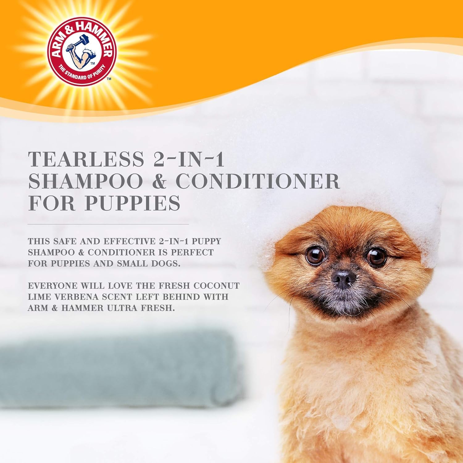 Arm & Hammer Ultra Fresh 2-in-1 Tearless Puppy Shampoo and Conditioner - Baking Soda Neutralizes Bad Odors for an Advanced Clean
