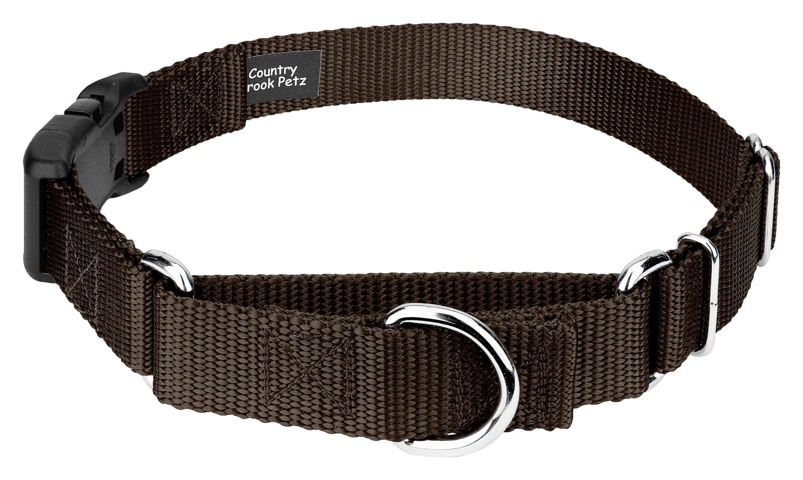 Country Brook Petz - Made In The Usa - Durable Nylon Martingale With Deluxe Buckle - 30+ Vibrant Color Options (Brown, 5/8 Inch,