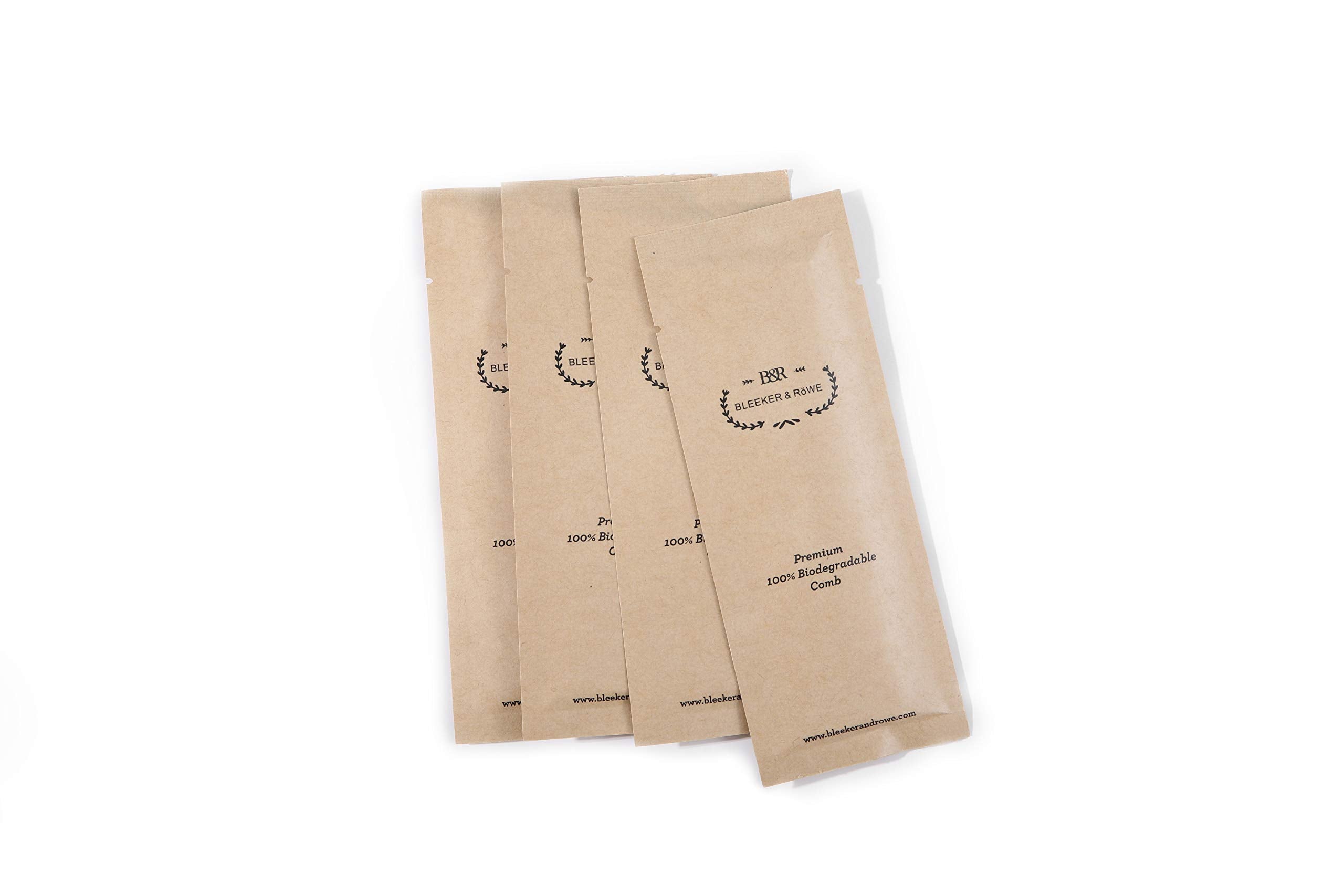 Bleeker And Rowe 100% Biodegradable Combs - Individually Wrapped - Environmentally Eco Friendly Bulk Pocket Pet Dog Grooming Hair Lice Combs - Perfect For Macrame (Pack Of 15)