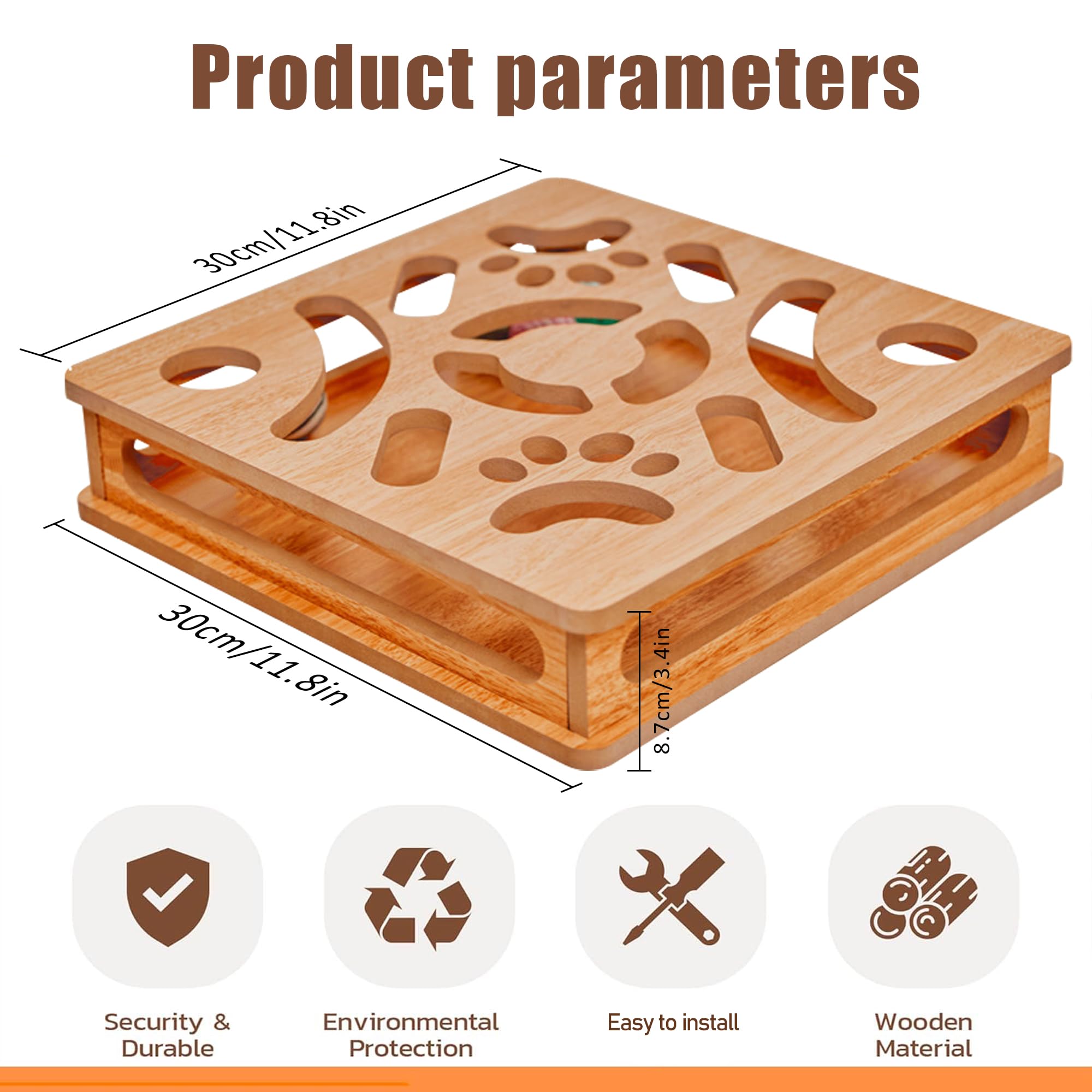 Cat Puzzle Toys Interactive Cat Dancer For Indoor Cats,Cat Teasing Box With Squeaky Toys And Scratching Felt,Kitten Track Ball T