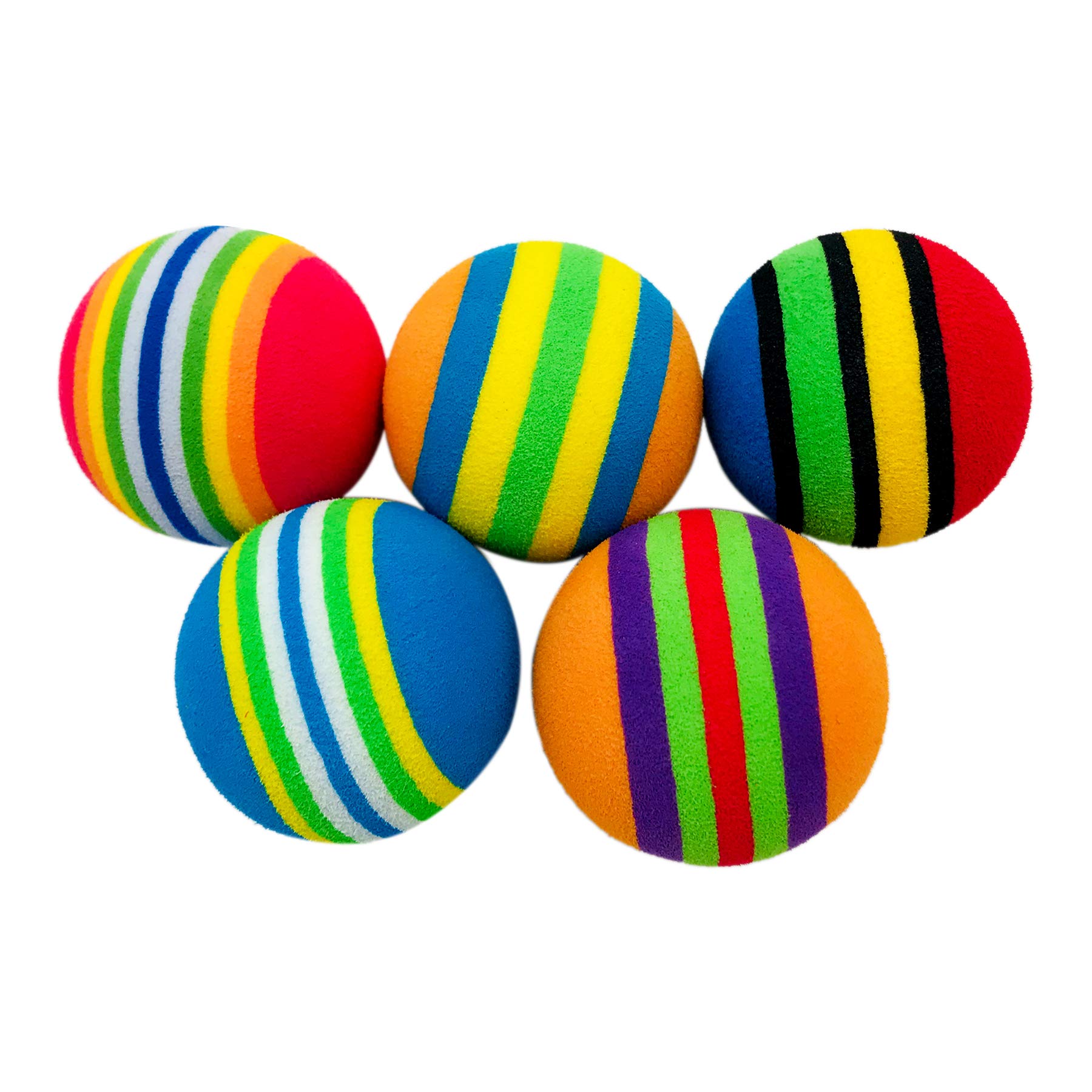 Pet Show 15Pcs 1.4' Interactive Cat Toy Balls For Indoor Cats Colorful Rainbow Soft Foam Kitten Toys Ball For Small Dogs Puppies Quiet Playing Stuff