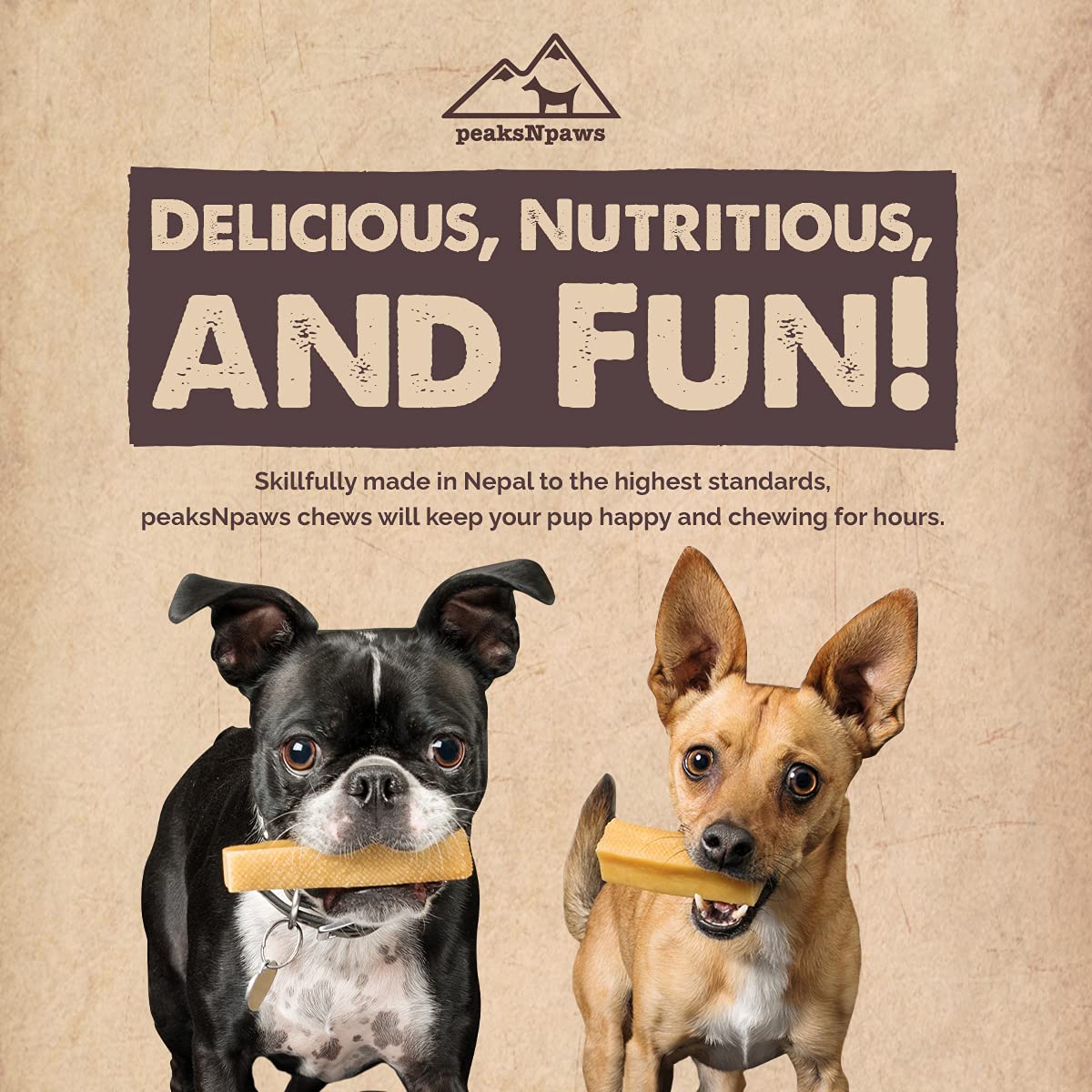 peakNpaws Himalayan Yak Cheese Dog Treats - Natural Chews for Aggressive Chewers - Grain-Free, Easily Digestible, Promoting Oral