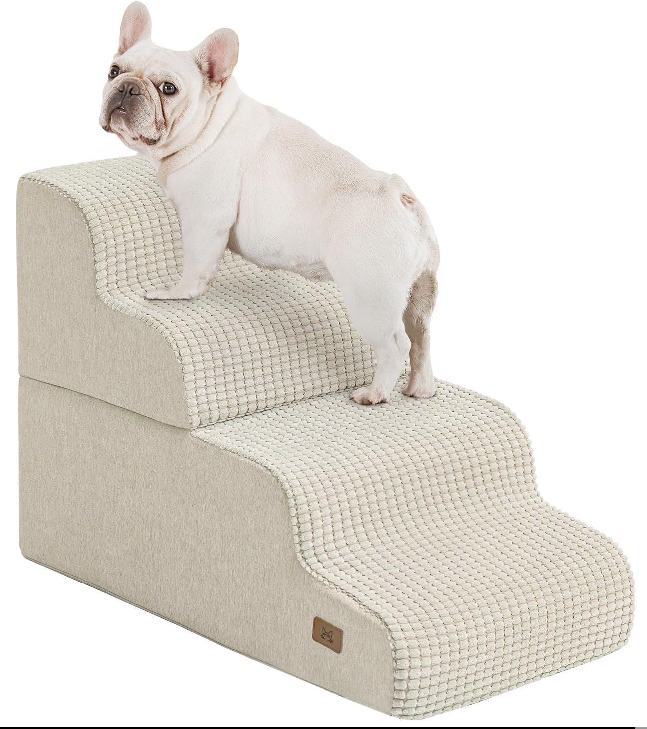 ABCPET Dog Step for Bed, Dog Stair 4-Step 35D Pet Stair 19.7 H for High Bed or Sofa Non-Slip Balanced Pet Step Indoor, Light Gre