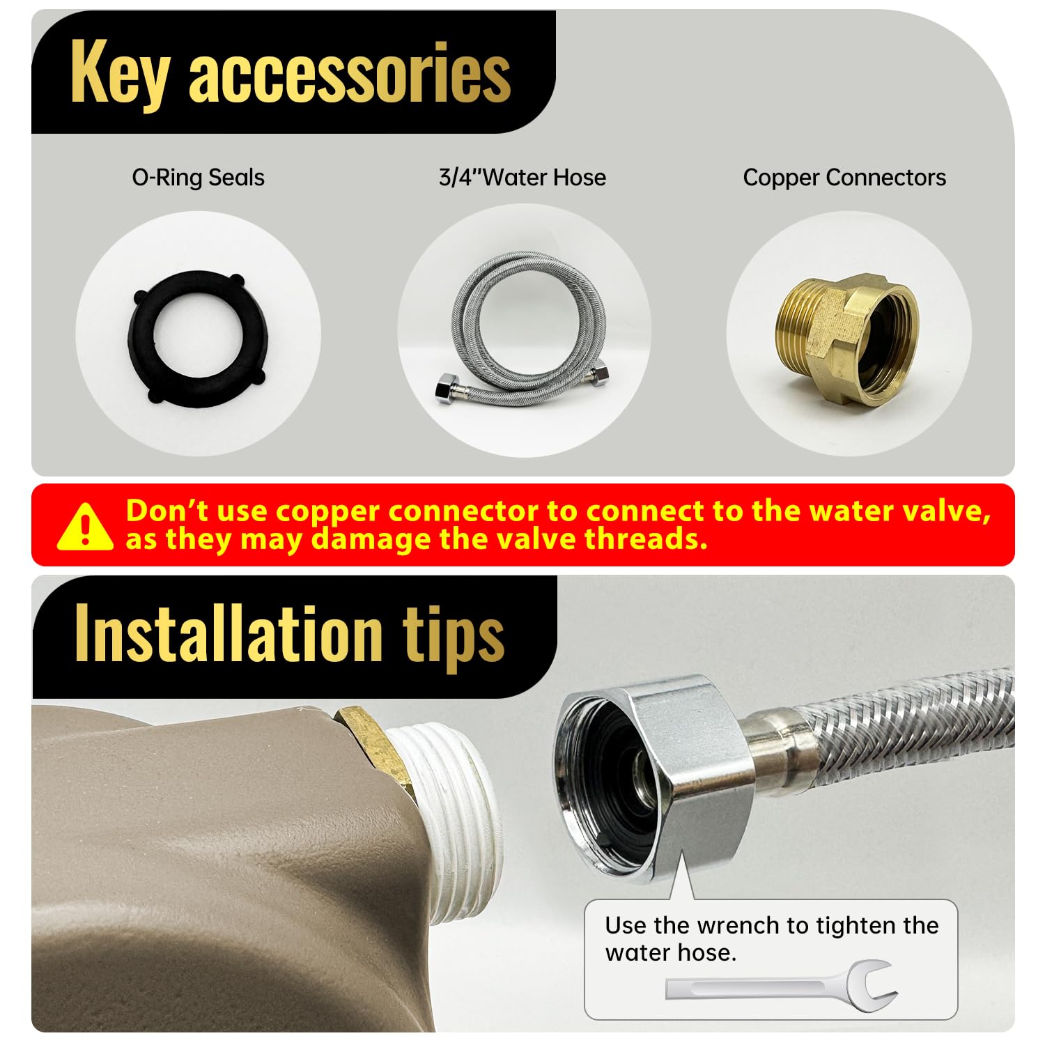 Ficuswin 135Oz Automatic Water Dispenser For Large Dogs Patented Fit 3/4In Ght Male Faucet, Outdoor Animal Water Bowl Include Wa