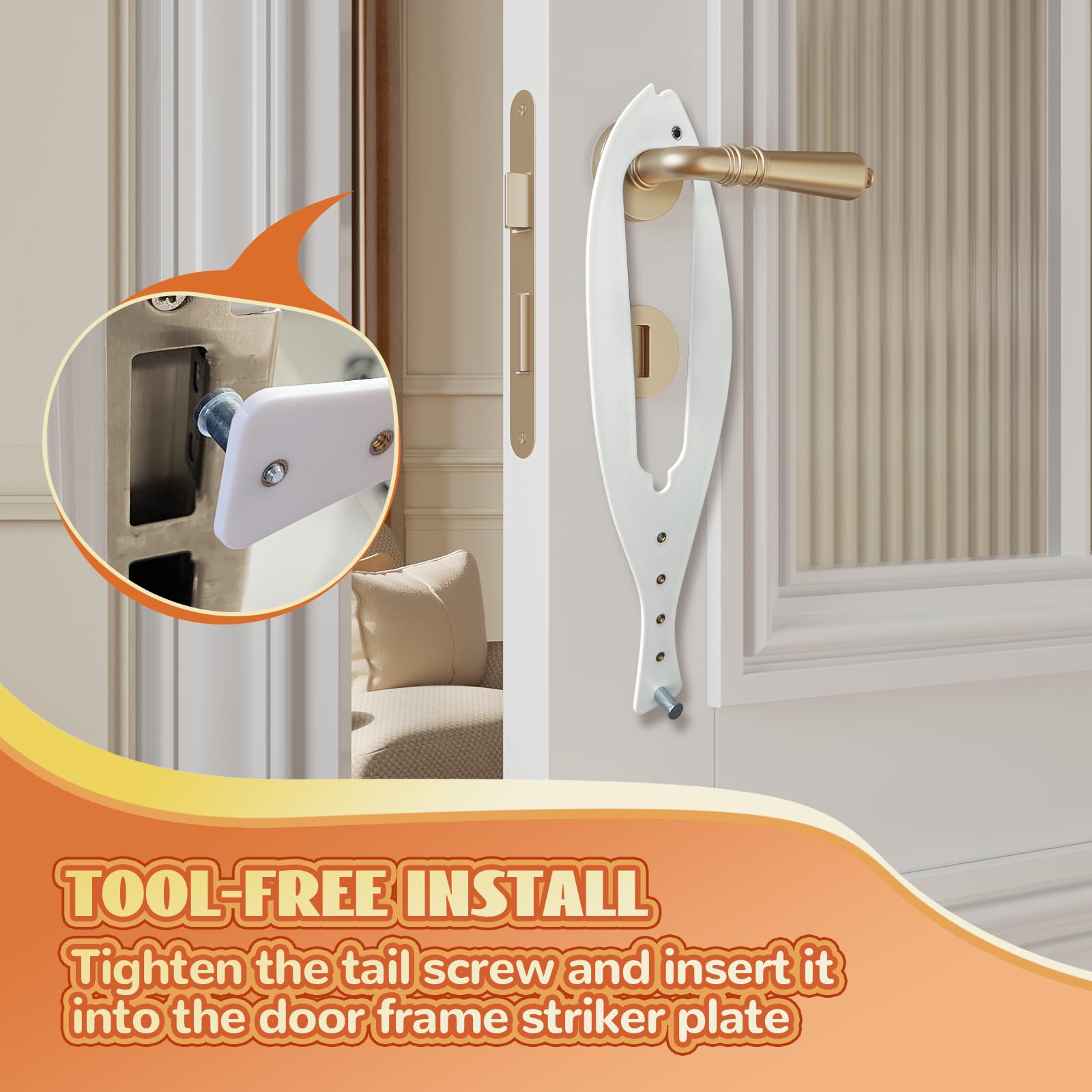 TGIOW Cat Door Latch, 4 Pcs Cat Door Stopper Pet Door Latch to Keep Dog Out of Litter Box and Food, Door Prop for Cat with 5 Adj
