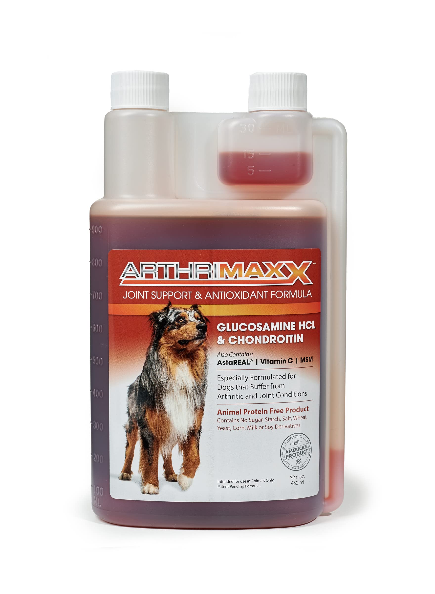 ArthriMaxx Dog Joint Supplement with MSM, Chondroitin & Glucosamine, 32 fl oz - Liquid Formula for Joint Inflammation & Arthritis Care