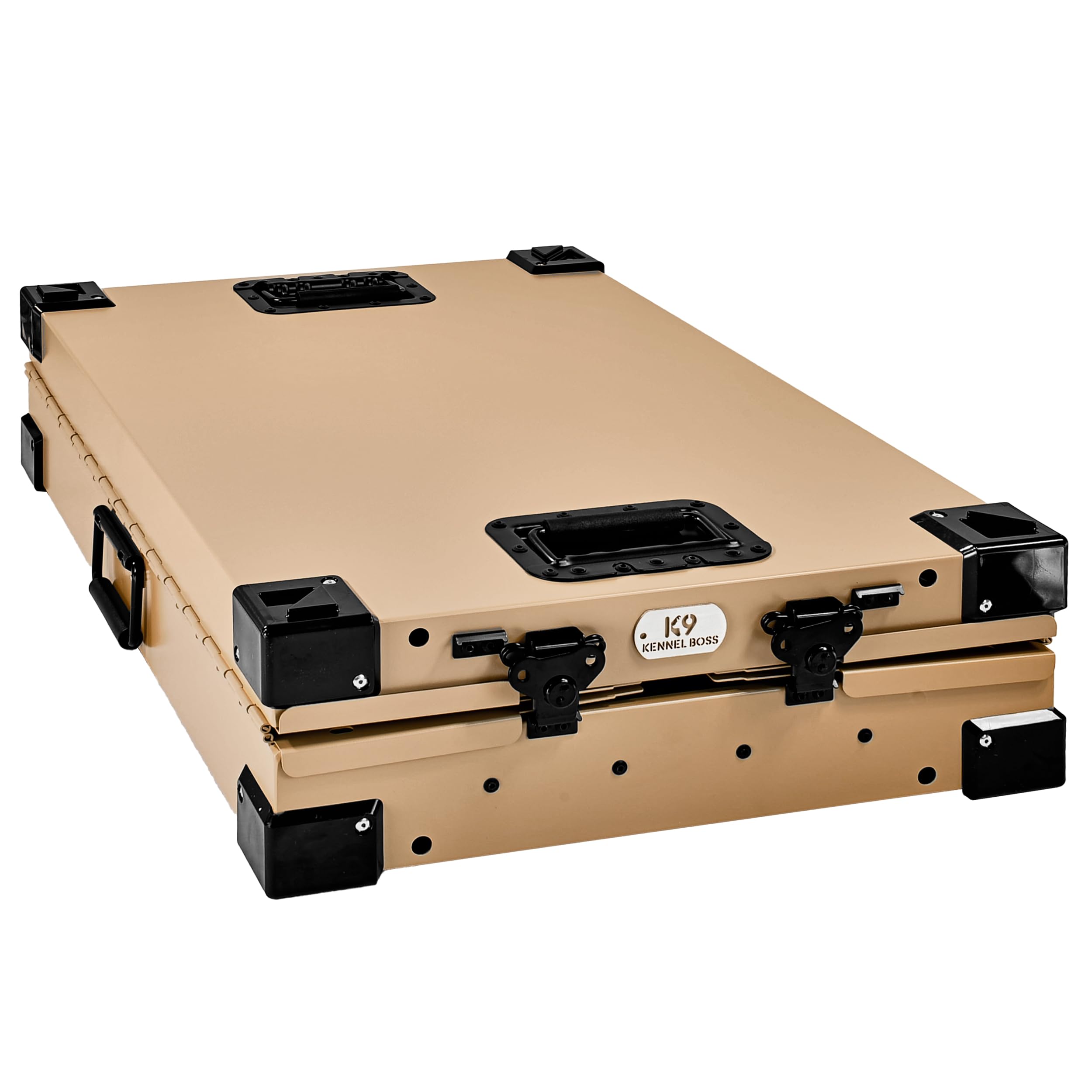 K9 Kennel Boss - Heavy Duty Fully Collapsible Powder-Coated Aluminum Dog Crate - Small (Tan)