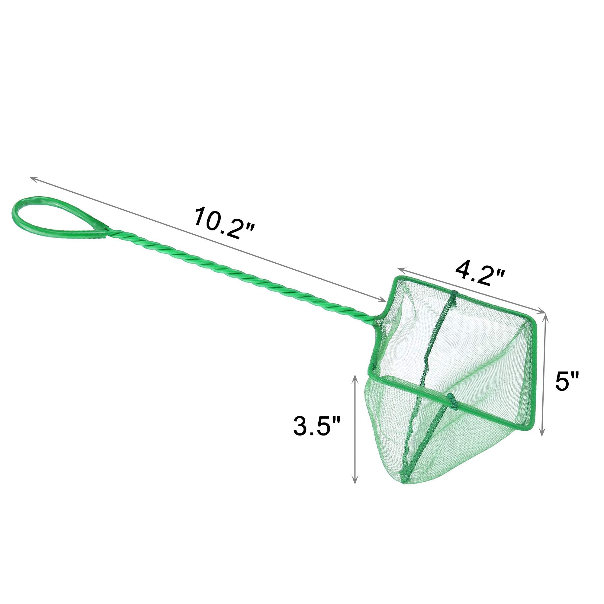 Filhome 2 Pcs Aquarium Fish Net, 5 inches Fine Mesh Quick Catch Fish Net for Fish Tank Betta Fishing Net