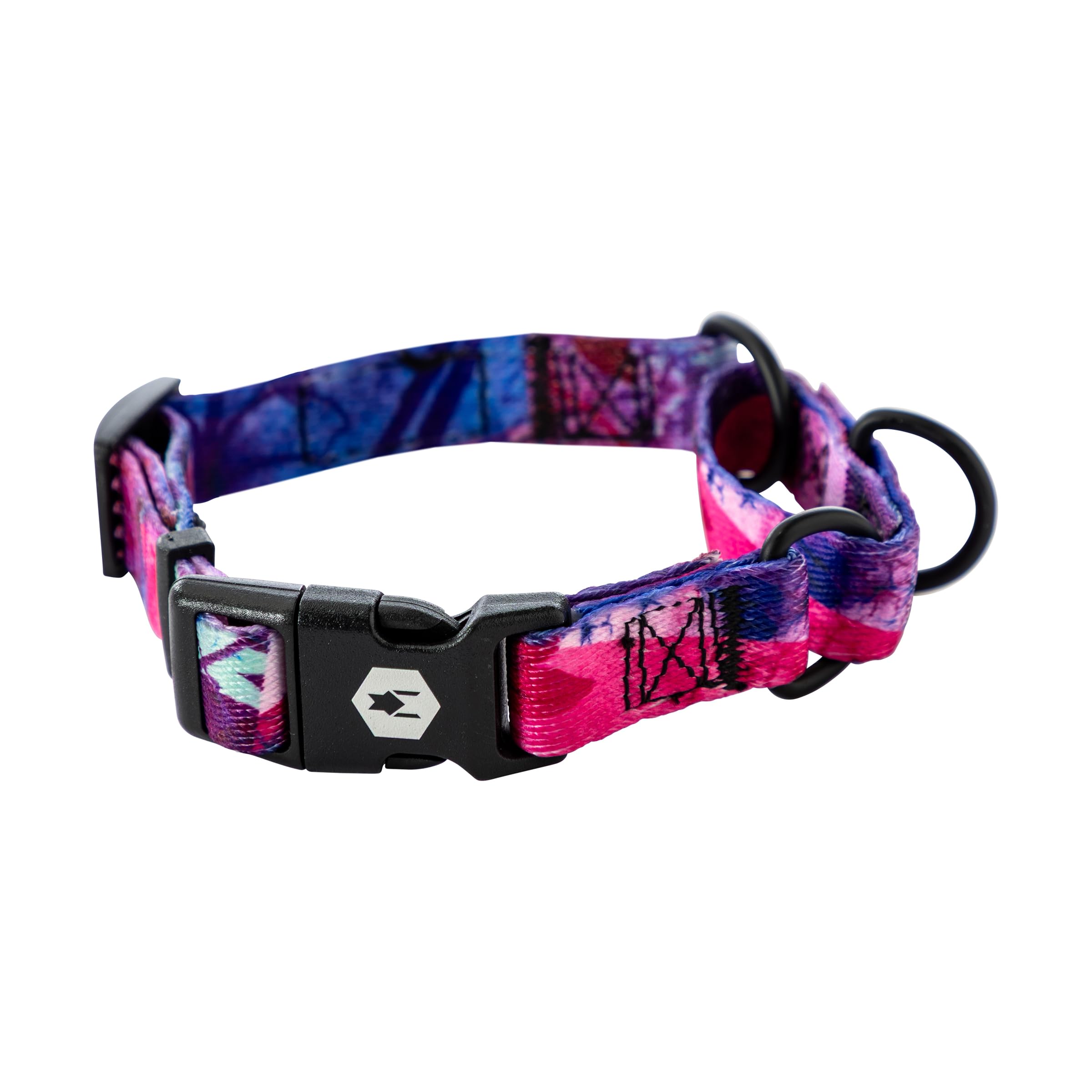 Wolfgang Heavy Duty Martingale Dog Collar With Quick Release Nylon Buckle For Walking & Training, Daydream Print, Small