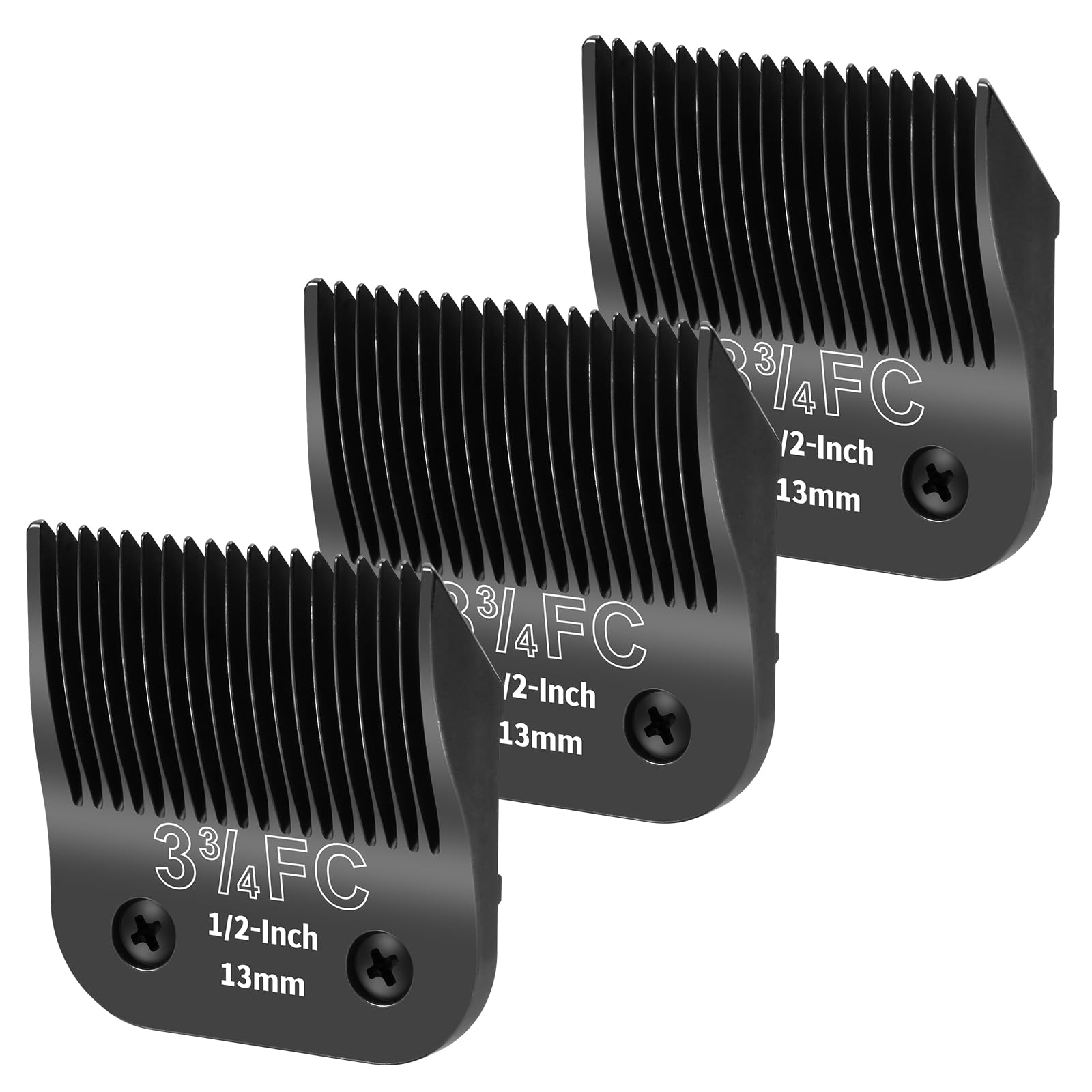 Yaziyir 3 Pack 3-3/4Fc Detachable Dog Grooming Steel Blades,Compatible With Andis,Oster A5,Wahl Km-10 Series,Cut Length 1/2'' 13