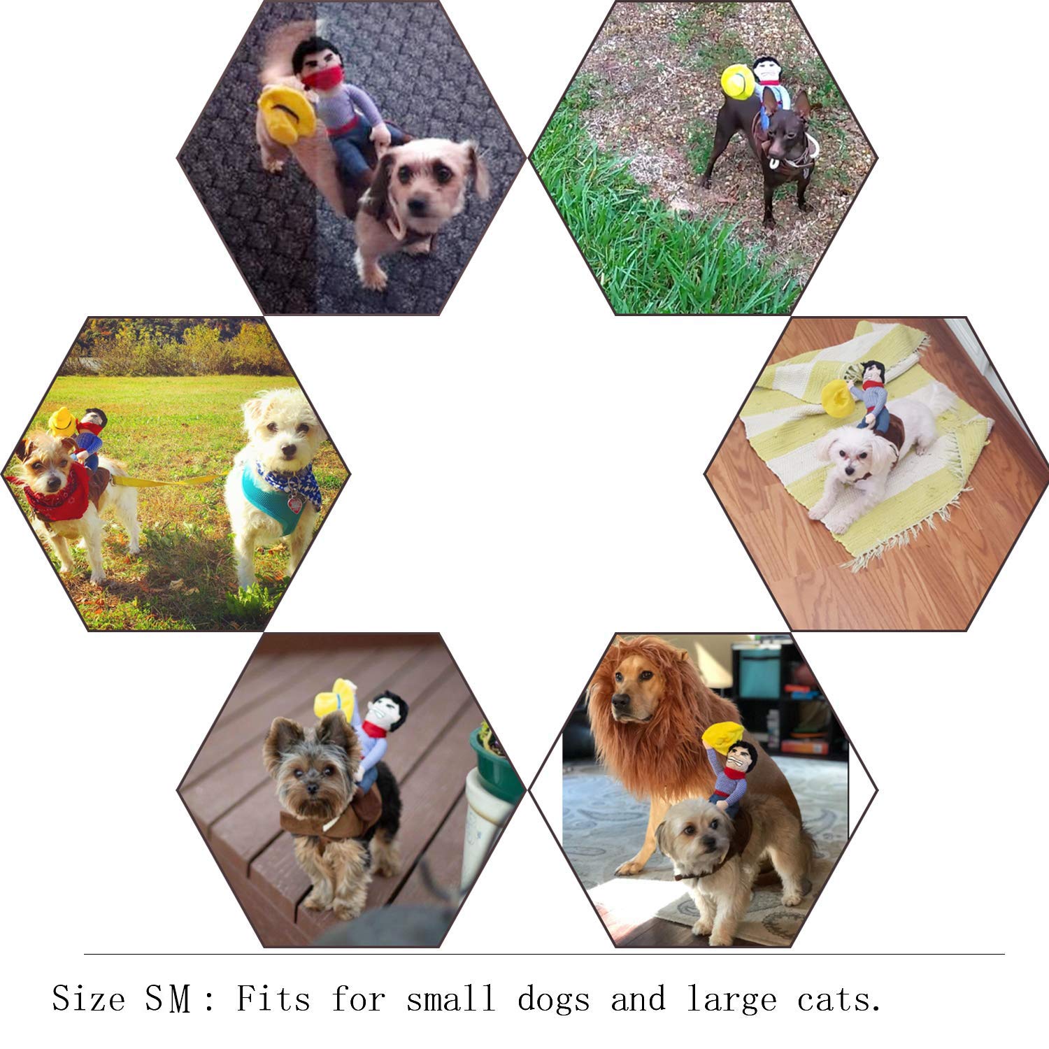 Nacoco Cowboy Rider Dog Costume For Dogs Clothes Knight Style With Doll And Hat For Halloween Day Pet Costume (Xs)