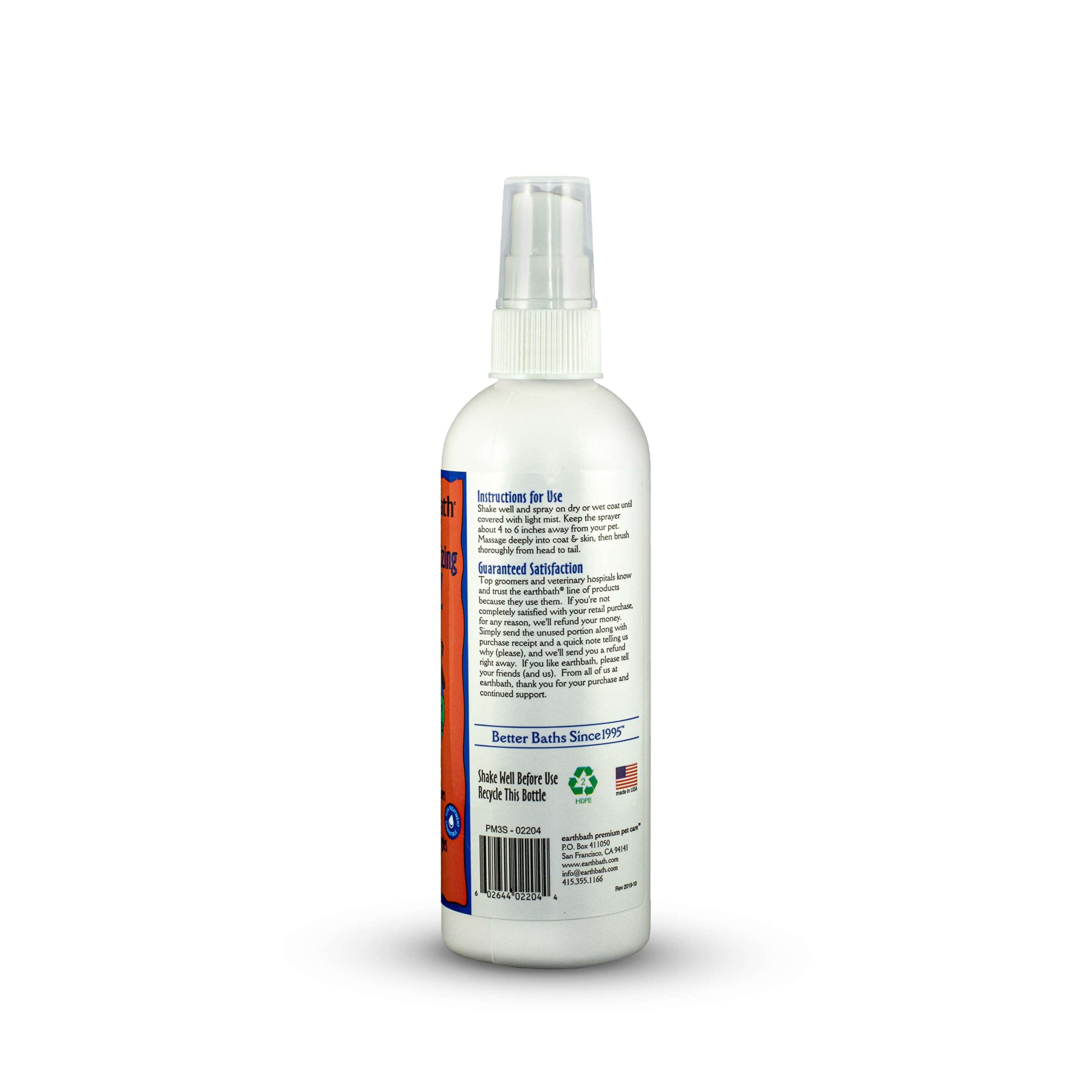Earthbath, Mango Tango 3-In-1 Dog & Puppy Deodorizing Spritz - Dog Odor Eliminator For Strong Odor, Cruelty-Free Dog Cologne, Do