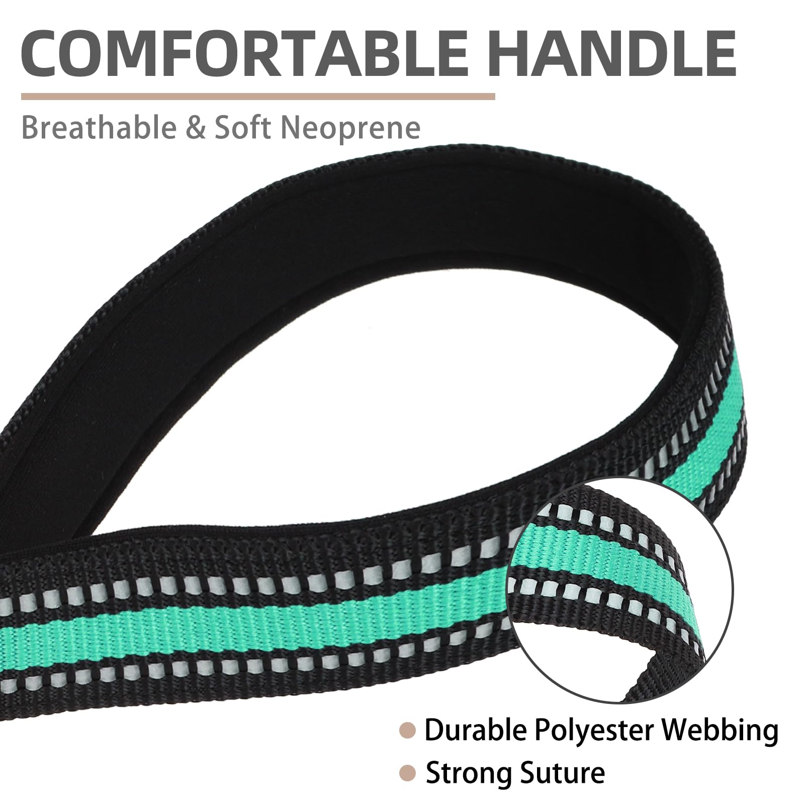 Pupteck Reflective Dog Leash Pack - 2.5Ft/ 1.5Ft/ 1Ft Nylon Leashes With Strong Clip, Soft Padded Handle, Durable Training Leash