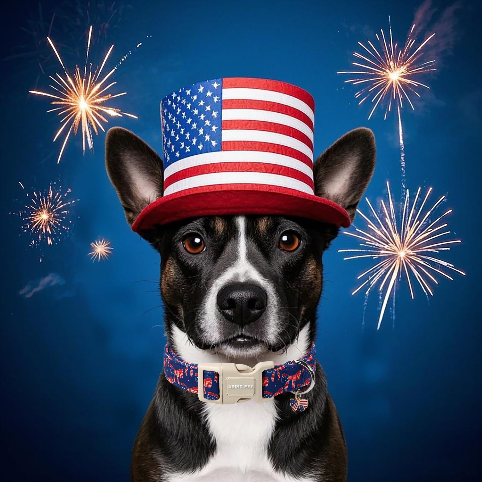 Aring Pet 4Th Of July Dog Collar-Cute Bow Patriotic Dog Collars, Adjustable American Flag Pet Collars Puppy Collar With Quick Re