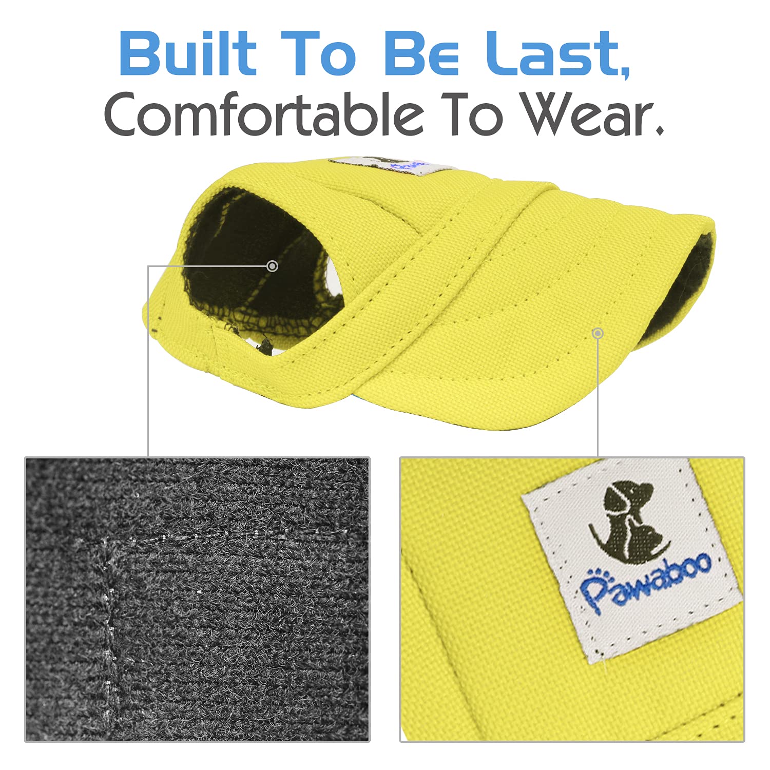 Pawaboo Dog Baseball Cap, Adjustable Dog Outdoor Sport Sun Protection Baseball Hat Cap Visor Sunbonnet Outfit With Ear Holes For Puppy Small Dogs, Small, Yellow