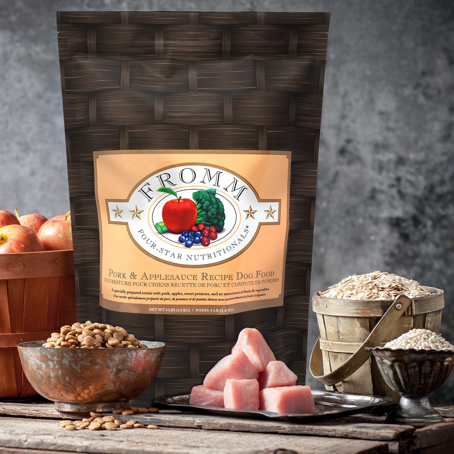 Fromm Four-Star Nutritionals Pork & Applesauce Dog Food - Premium Dry Dog Food - Pork Recipe - 4 lb