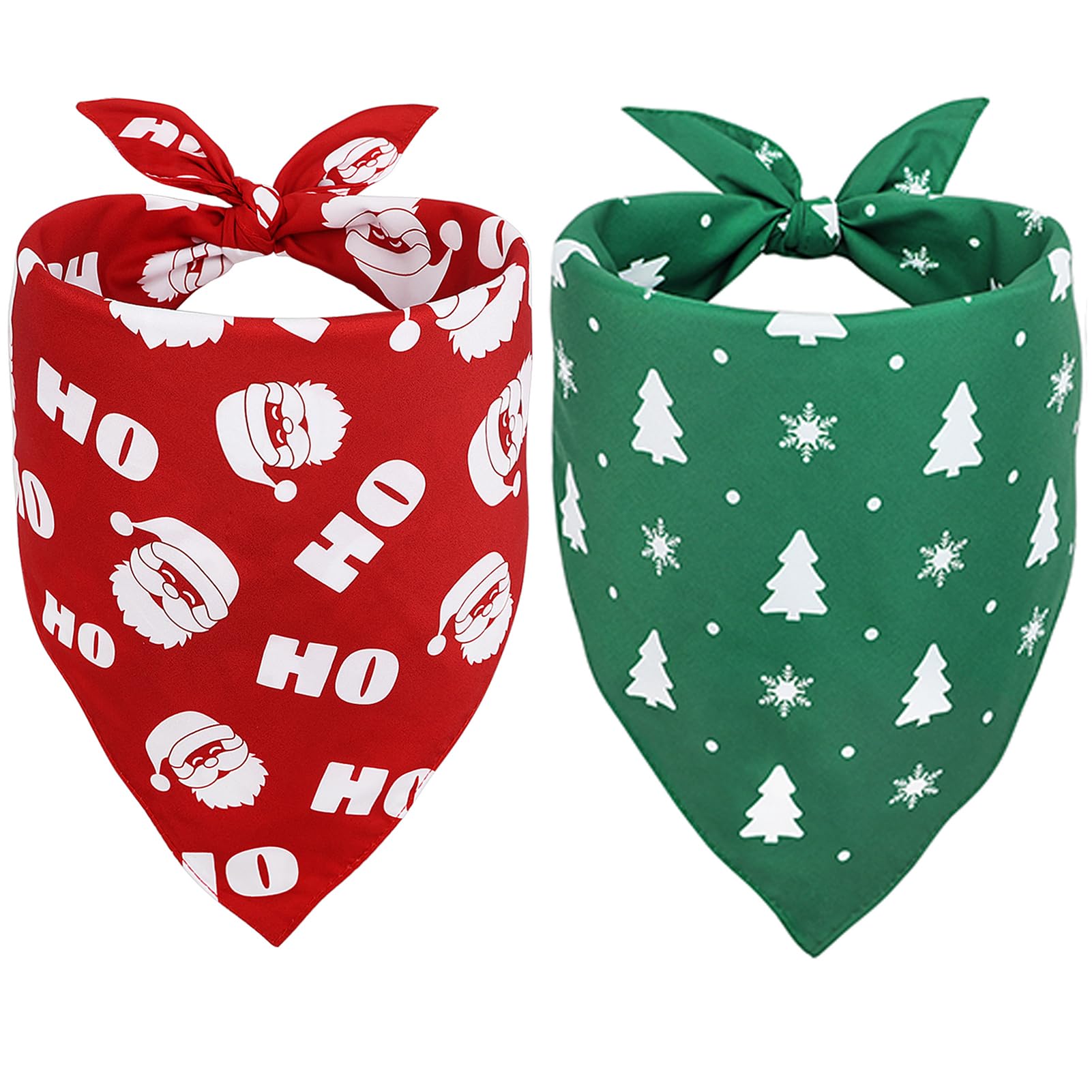 Vivifying Dog Christmas Bandana, 2 Pack Santa Claus And Christmas Tree Pet Scarves For Large And Extra Large Dogs, Holiday Pet C