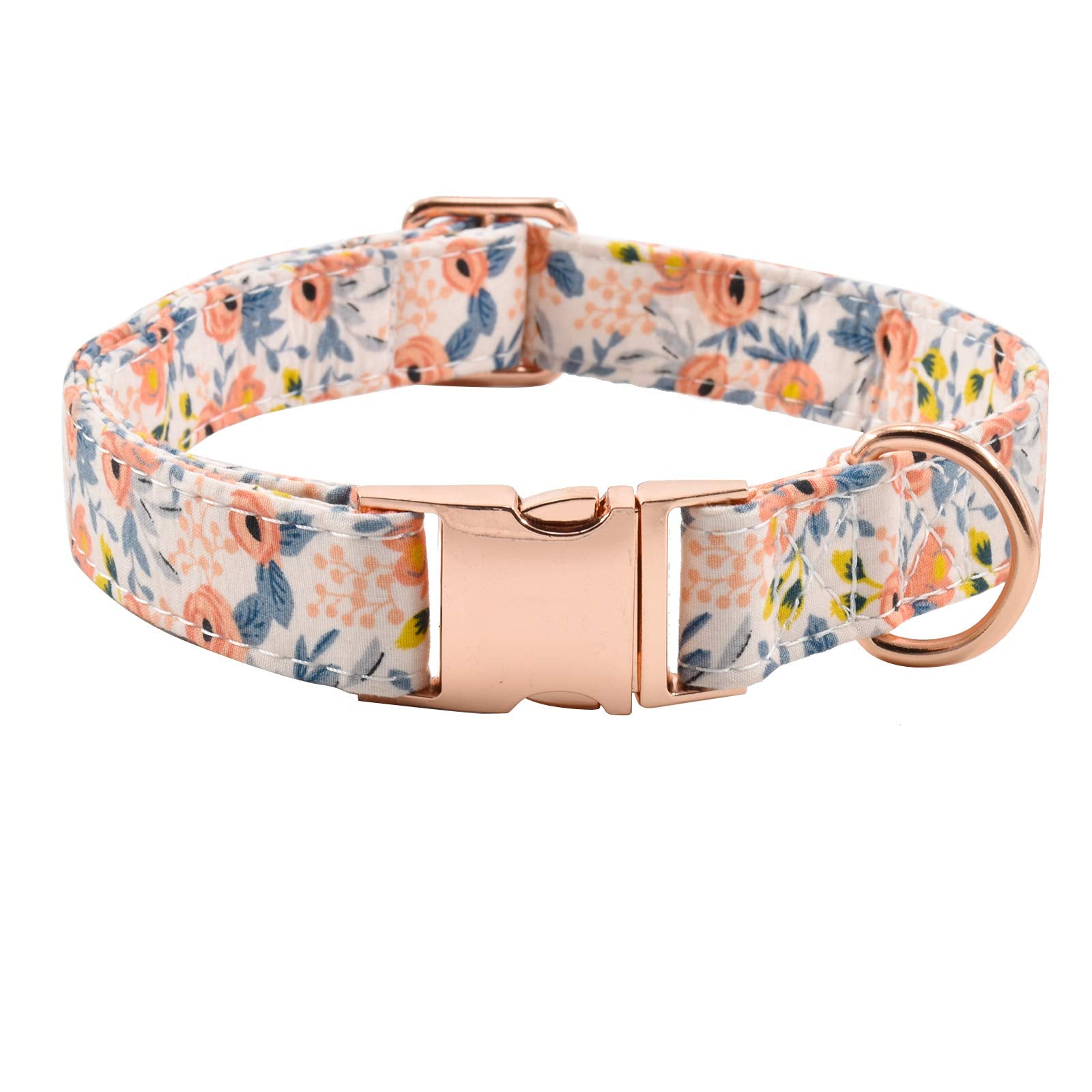 Metal Buckle Dog Collar, Durable Adjustable Dog Collar Soft for Small Medium Large Dogs (M(13-18in), Flower3)