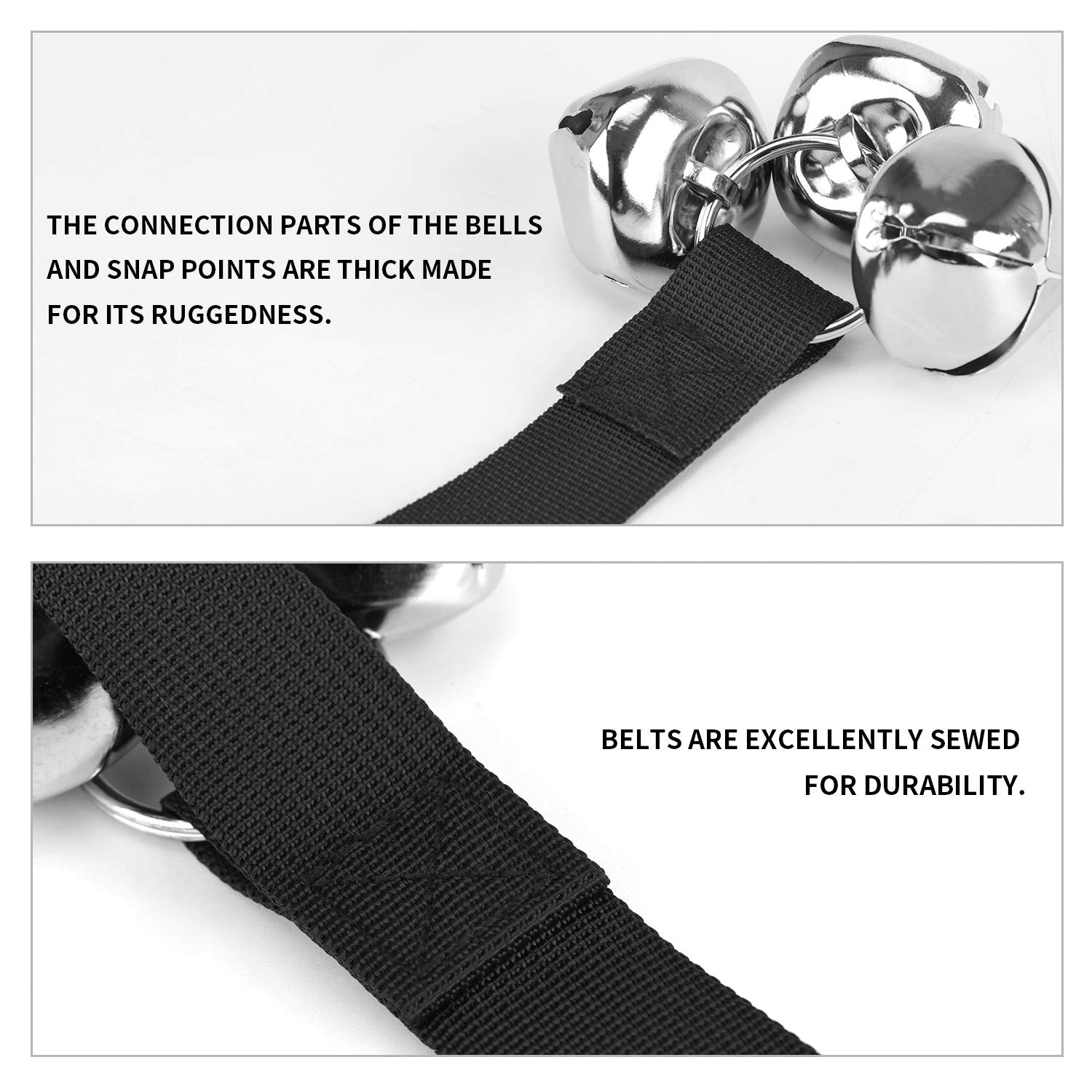 [Upgraded] Puppy Bells Dog Doorbells For Door Knob/Potty Training/Go Outside-Dog Bells For Puppies Dogs Doggy Doggie Pooch Pup Pet Hound Mutt Cat For Dog Lovers + Dog Training Clicker With Wrist Strap
