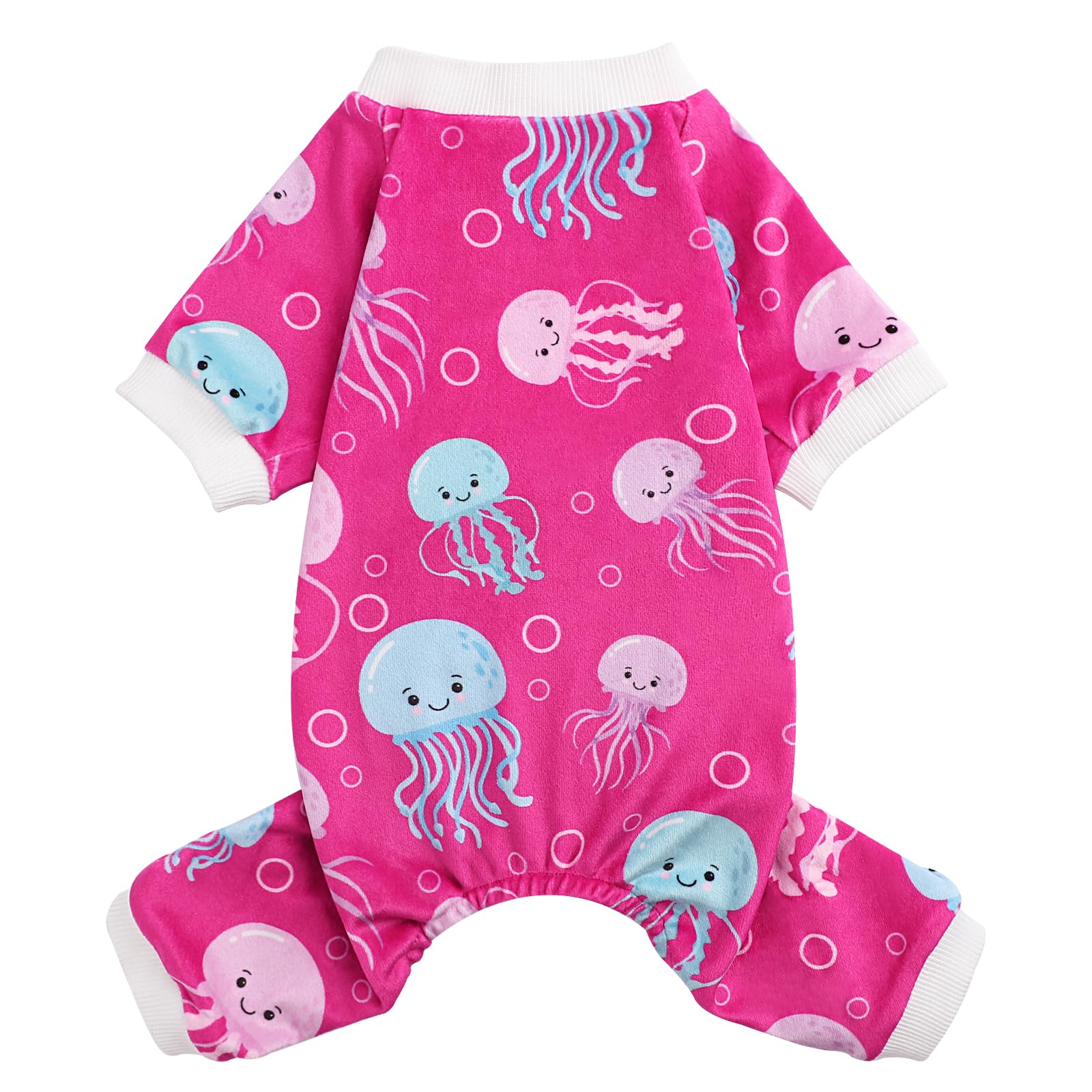 Kosiyi Small Dog Valentine's Day & Christmas Pajamas, Unisex Dog Onesie, X-Small, Rose Red, Velvet/Polyester, Warm & Comfortable