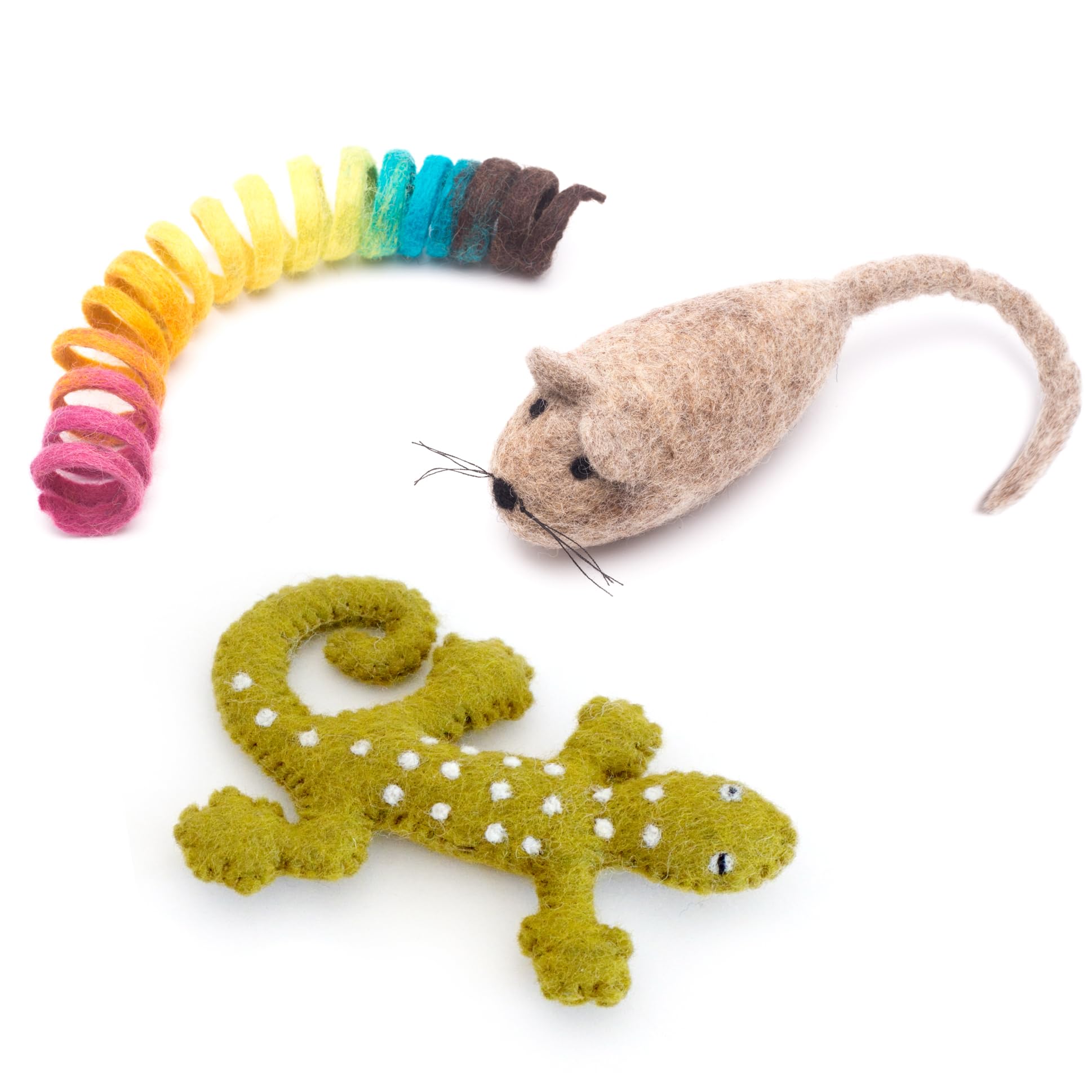 Glaciart One Wool Cat Toy Set With Catnip | Cute Cat Toy For Interaction & Boredom Relief, Encourages To Exercise, Explore & Pla