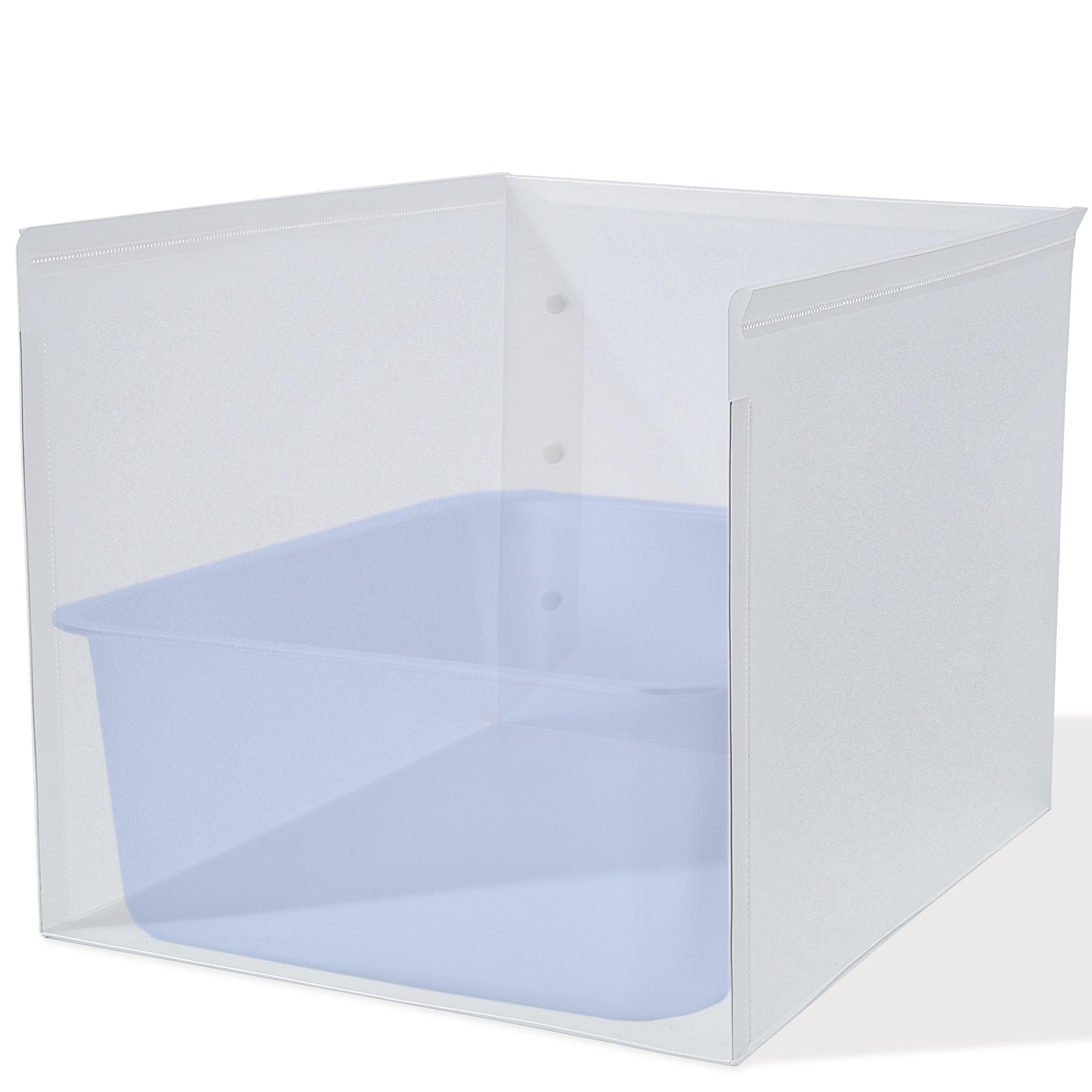 Jimeiqi Large (17.7'' Lx13.8'' Wx13.8'' H) White Classic Cat Litter Box Pee Shields Waterproof, Foldable Easy Clean Pet Cat/Kitt