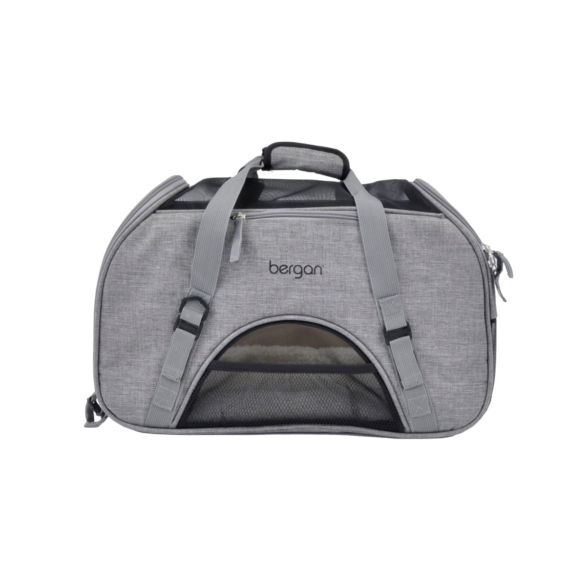 Coastal Pet Bergan Comfort Carrier - Safe, Comfortable Dog & Cat Travel Carrier - Airline Friendly Soft Pet Carrier - Breathable Carrier For Pet Owners - Heather Grey, 19' X 10' X 13'