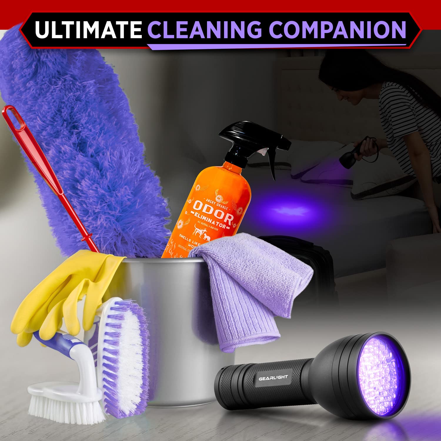 Gearlight Uv Flashlight With Batteries S68 Black Light - Portable, Handheld, 68 Led Blacklight Flashlights - Ultraviolet Lights