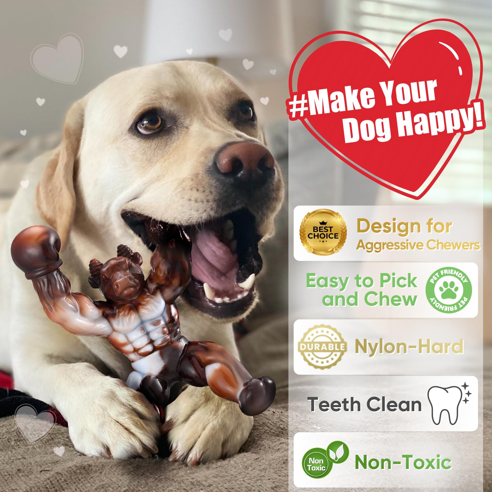Zinbo Dog Toys For Aggressive Chewers, Indestructible Dog Toys, Tough Dog Toys For Aggressive Chewers Medium/Large Breed, Real B