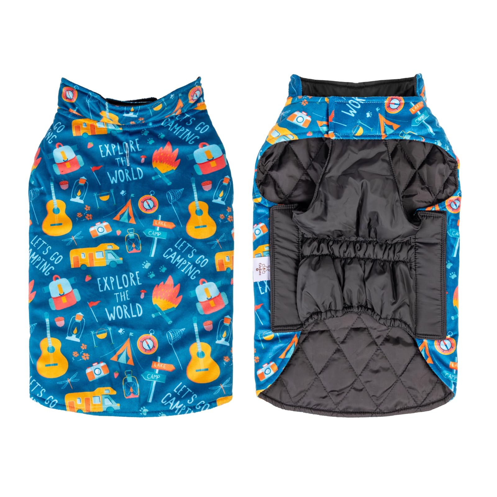 Cutebone Winter Dog Jacket - Reversible, Windproof & Waterproof, Thick Soft Coat With Leash Hole For Small, Medium & Large Dogs