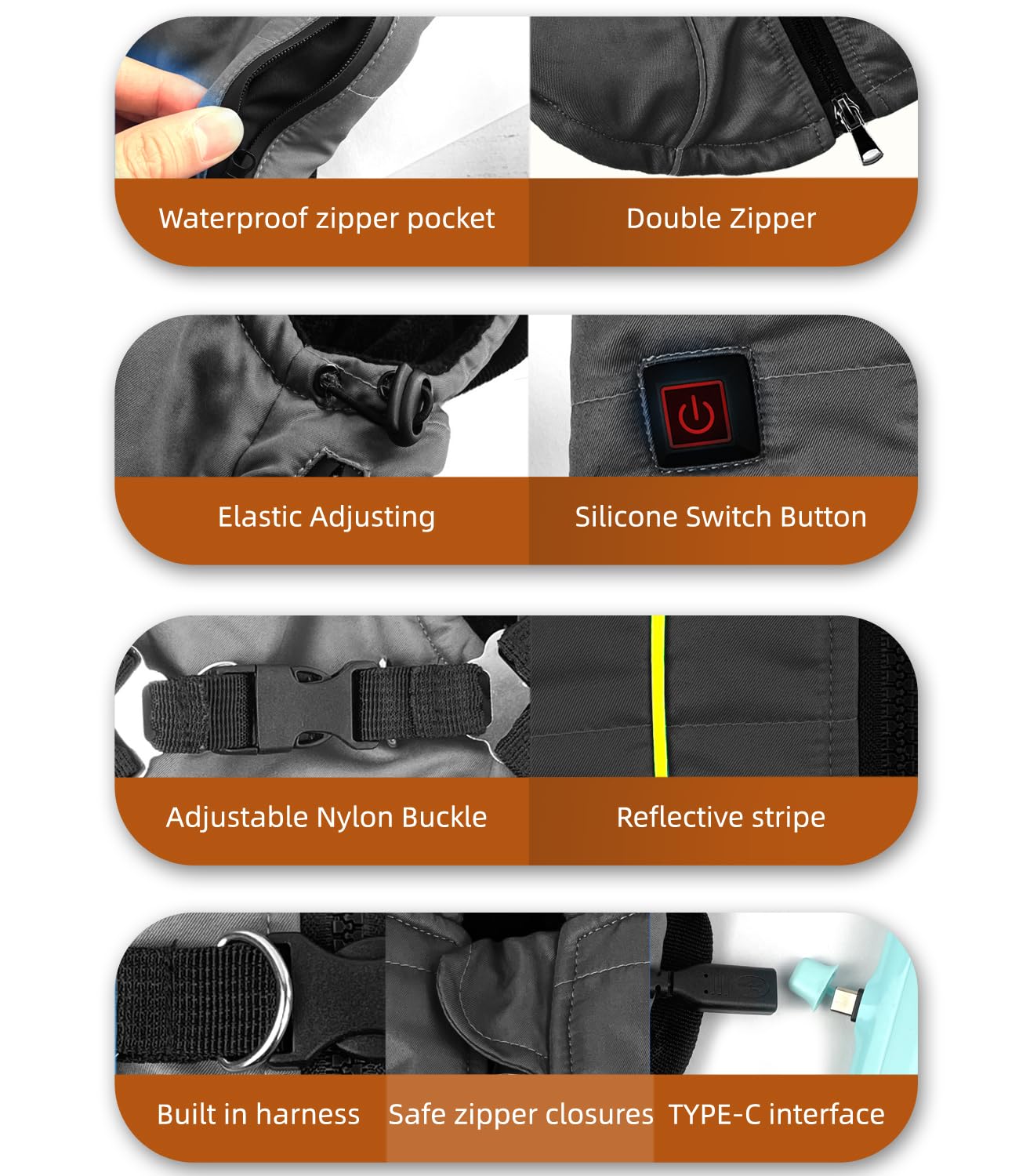 Comoil Heated Dog Warm Jackets,Heated Winter Dog Vest For Usb Charging,Power Bank Included,Water Resistant, Reflective Cold Weather Coats With Dual D Ring Leash For Dogs And Cats,Portable(Black M)