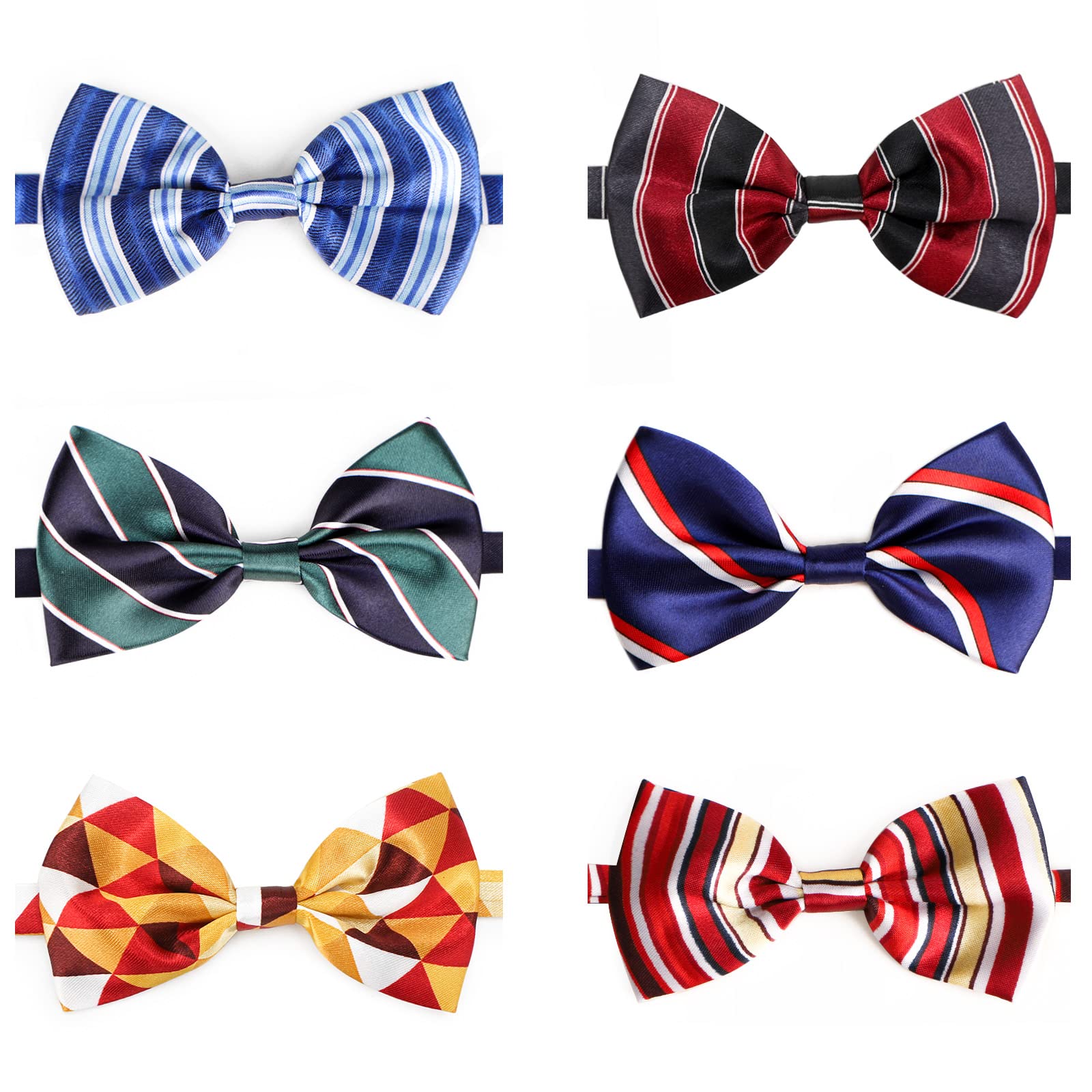 Segarty Dog Bow Ties, 6 PCS Pet Neck Bows, Bulk Pet Bowties with Adjustable Collar, Grooming Bowknot for Holiday Birthday Valent