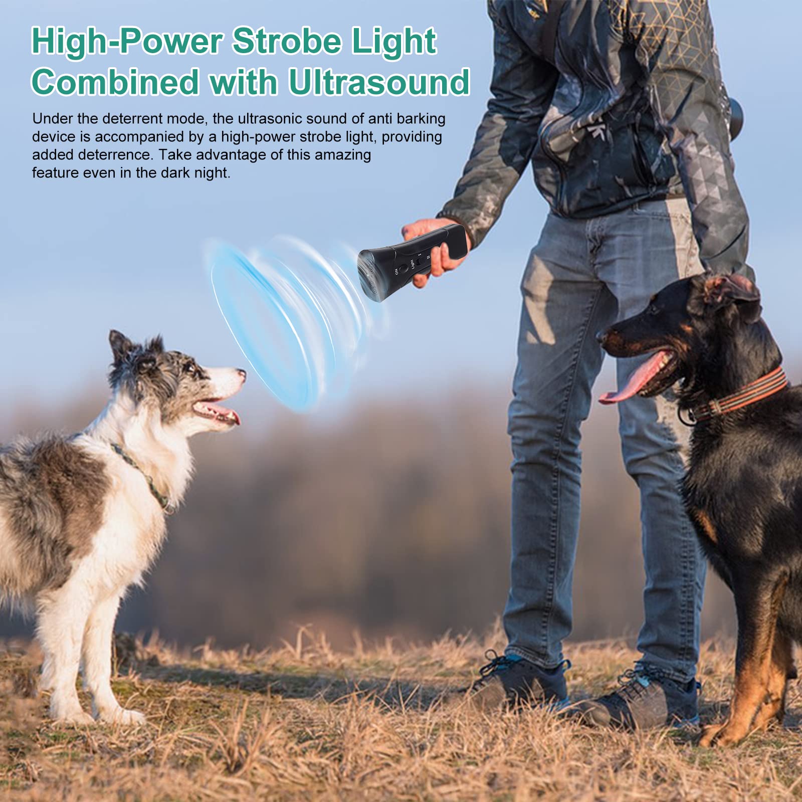 Lopurs Dog Barking Control Devices,Anti Barking Device,Ultrasonic Dog Barking Control Devices & Training Tool,3 In 1 Bark Control Tool,Correct Poor Behavior, Indoor &Outdoor