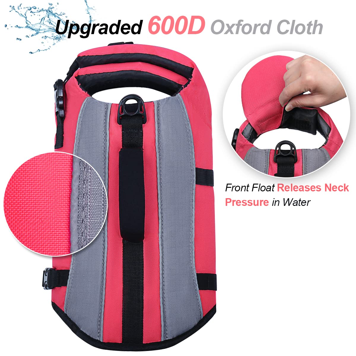 Vivaglory Dog Life Jacket With Removable Front Float, Life Vest With Reflective Trims & Extra Padding For Swimming & Boating, Br