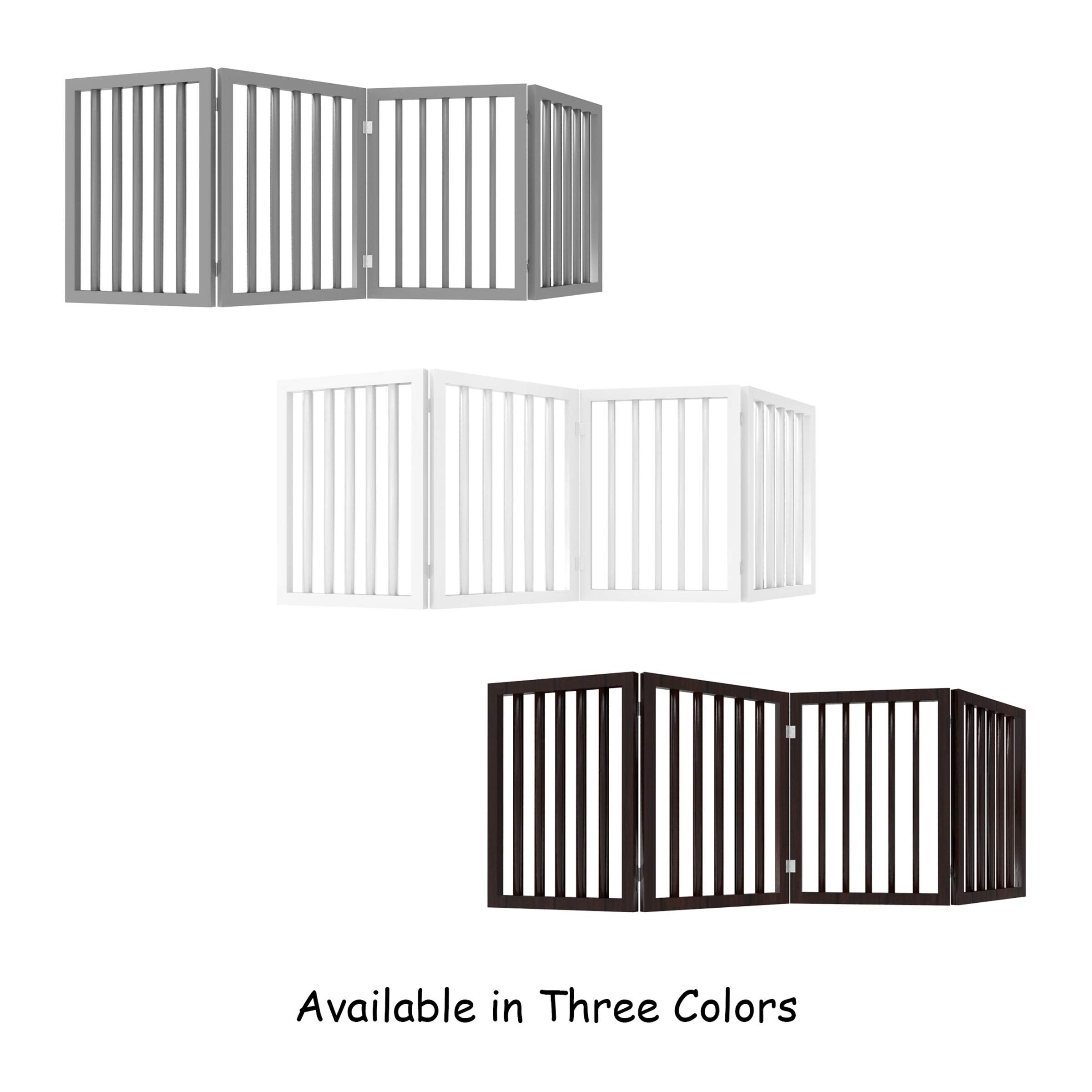 Indoor Pet Gate - 4-Panel Folding Dog Gate For Stairs Or Doorways - 73X24-Inch Freestanding Pet Fence For Cats And Dogs By Petma