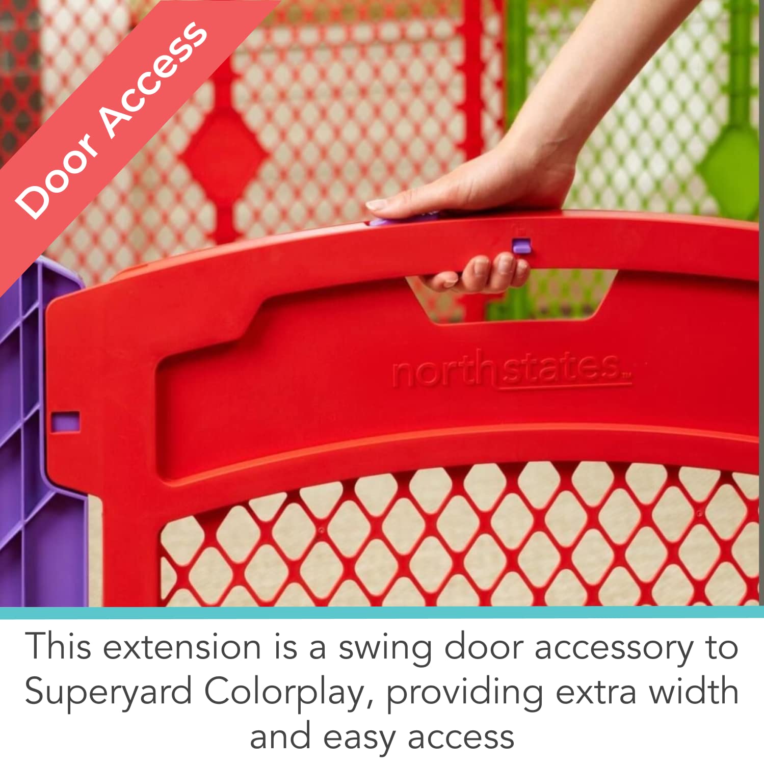 Toddleroo by North States Superyard Colorplay Ultimate 2 Panel Extension, Made in USA: Increases play space up to 34.4 sq. ft. (
