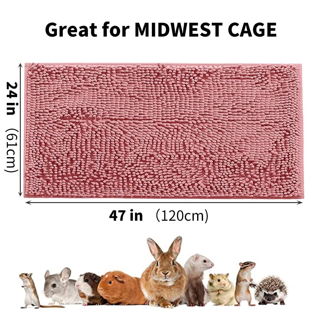 Oncpcare 47X24 Guinea Pig Cage Liner Fleece Guinea Pig Bed House Pad Winter Warm Squirrel Hedgehog Rabbit Chinchilla Bed Mat Ham